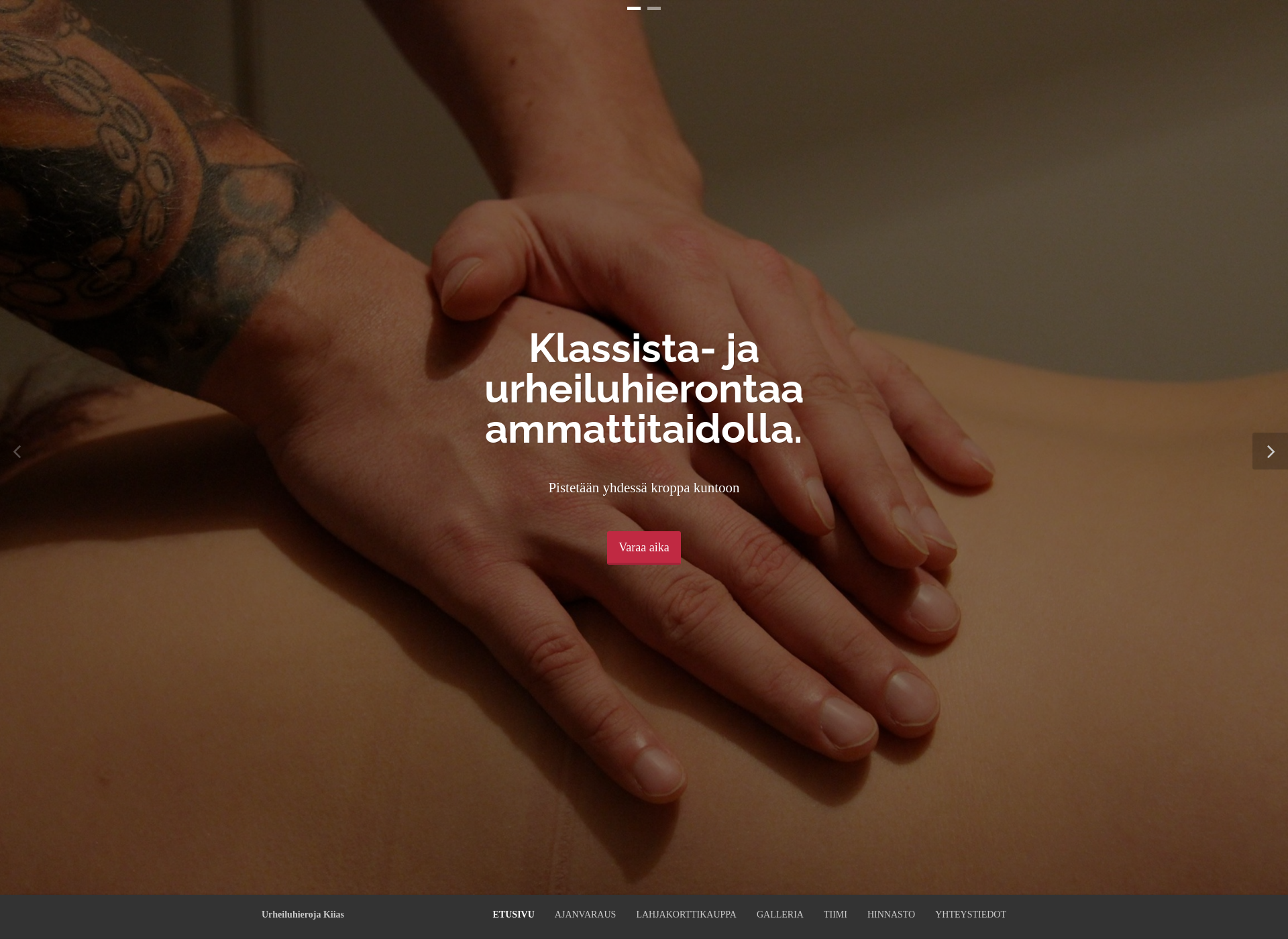 Skärmdump för urheiluhierojakiias.fi