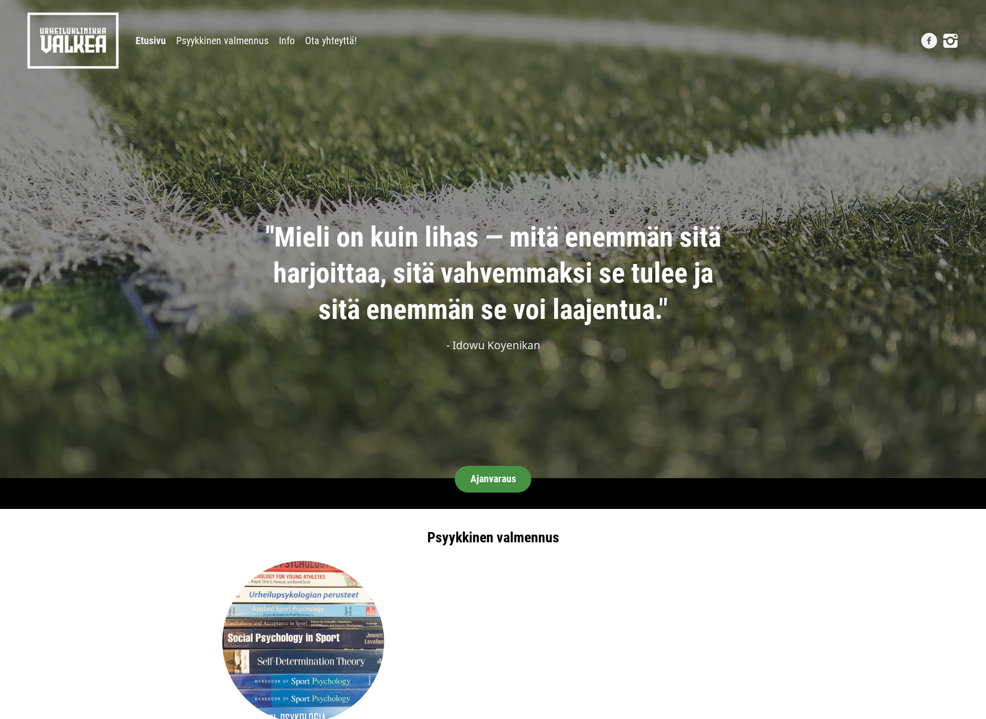 Screenshot for urheiluklinikkavalkea.fi