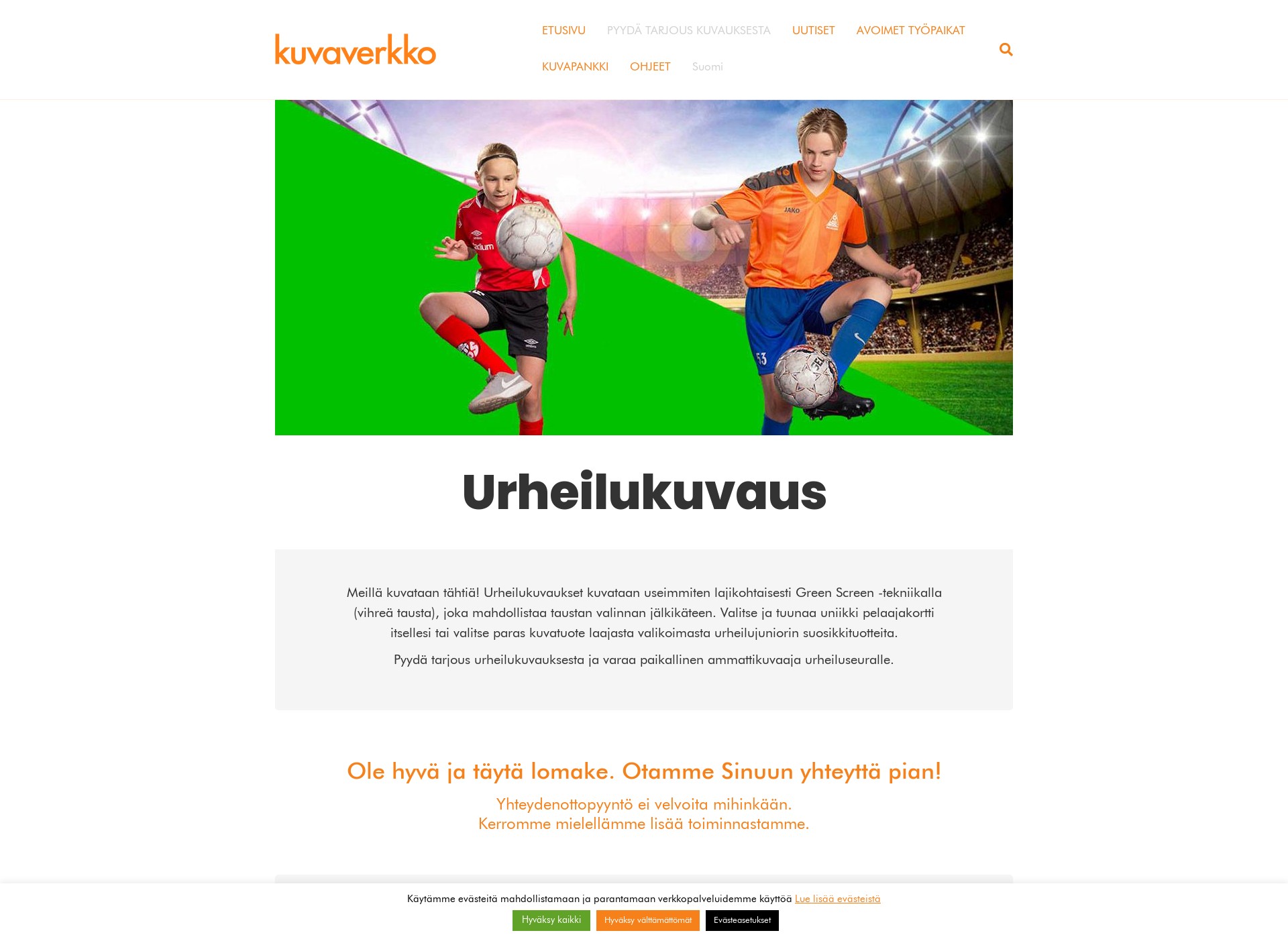Screenshot for urheilukuvaajat.fi