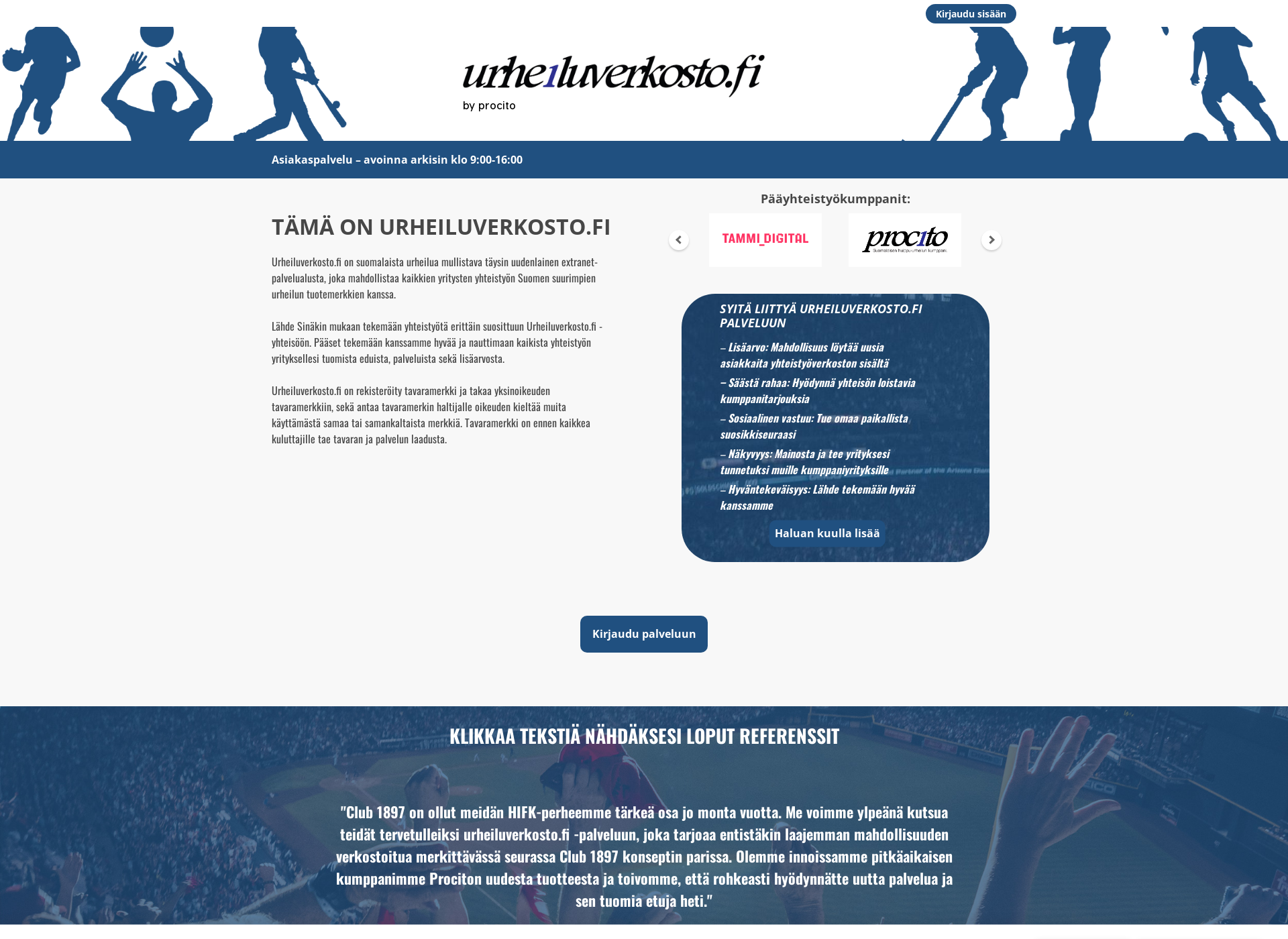 Screenshot for urheiluverkosto.fi