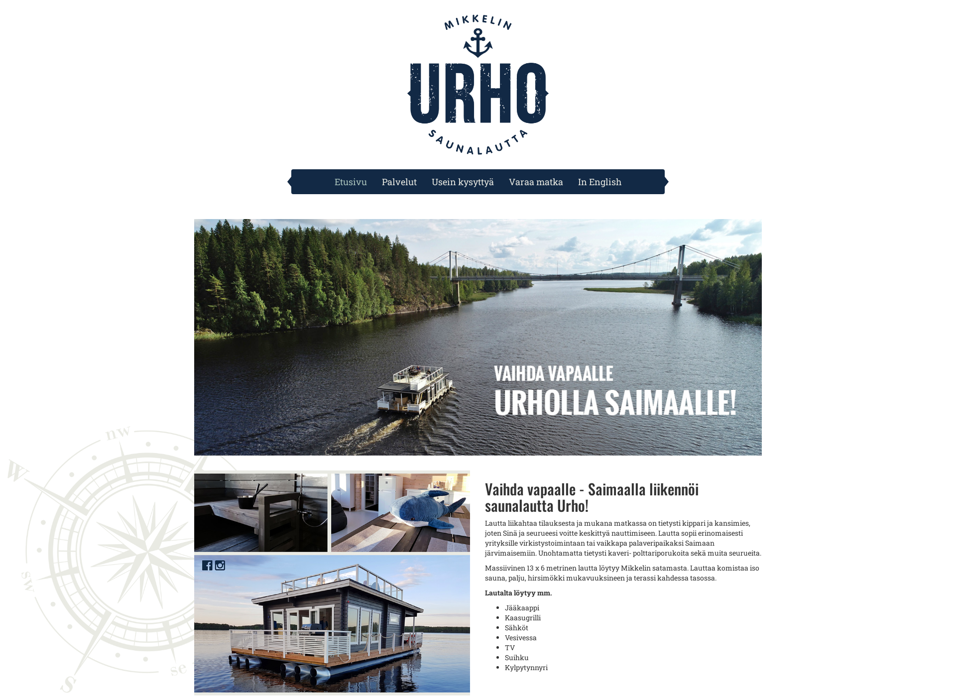 Screenshot for urhosaunalautta.fi