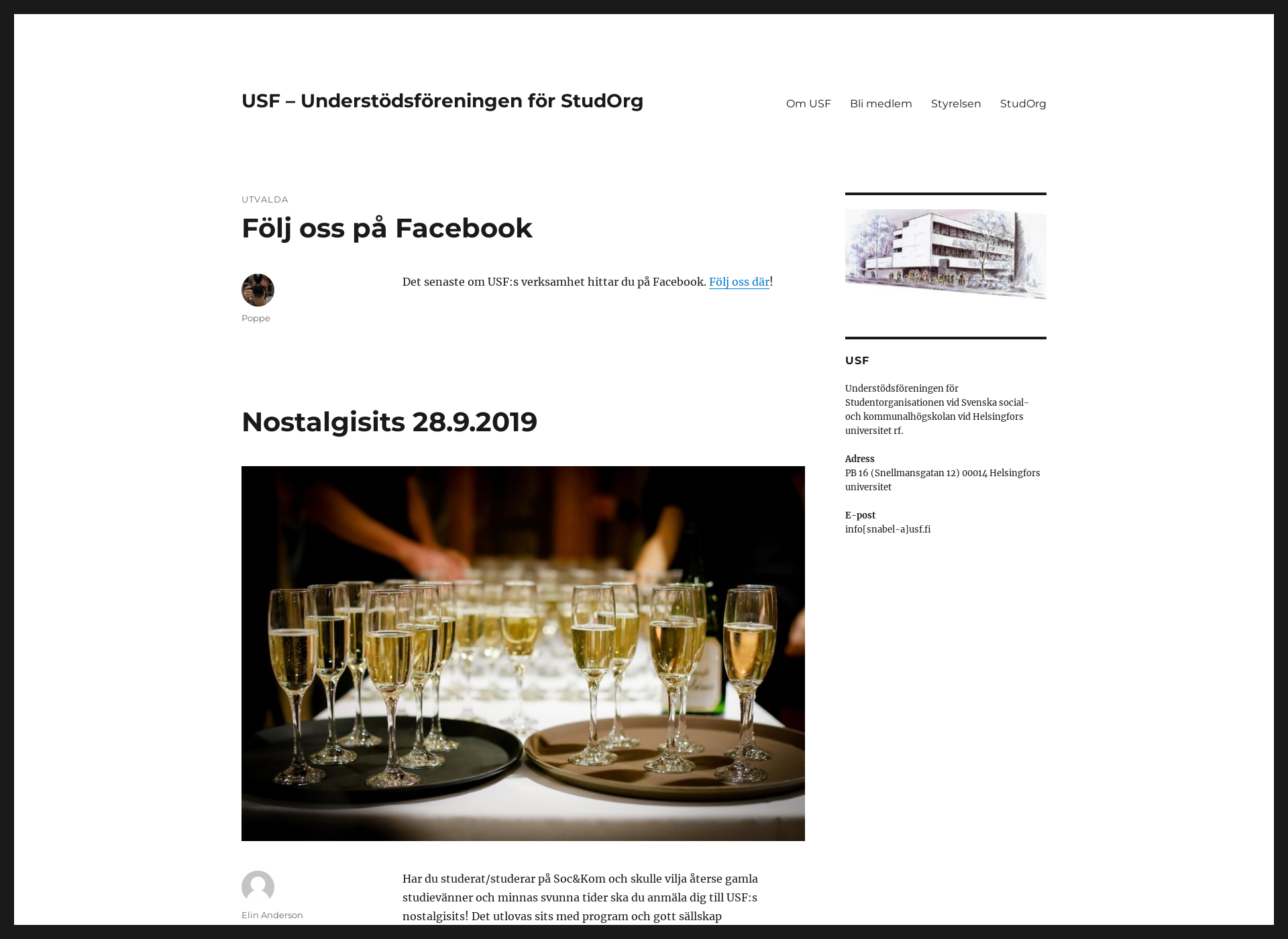 Skärmdump för usf.fi