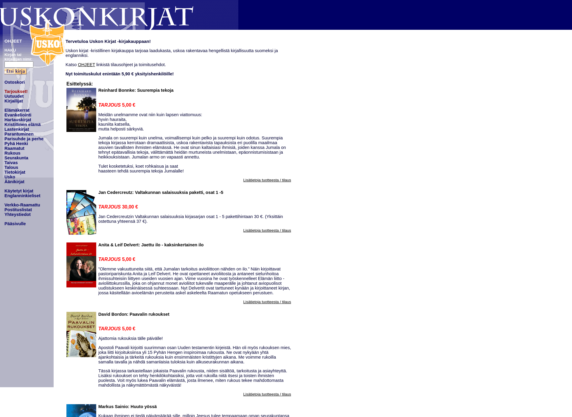 Screenshot for uskonkirjat.net
