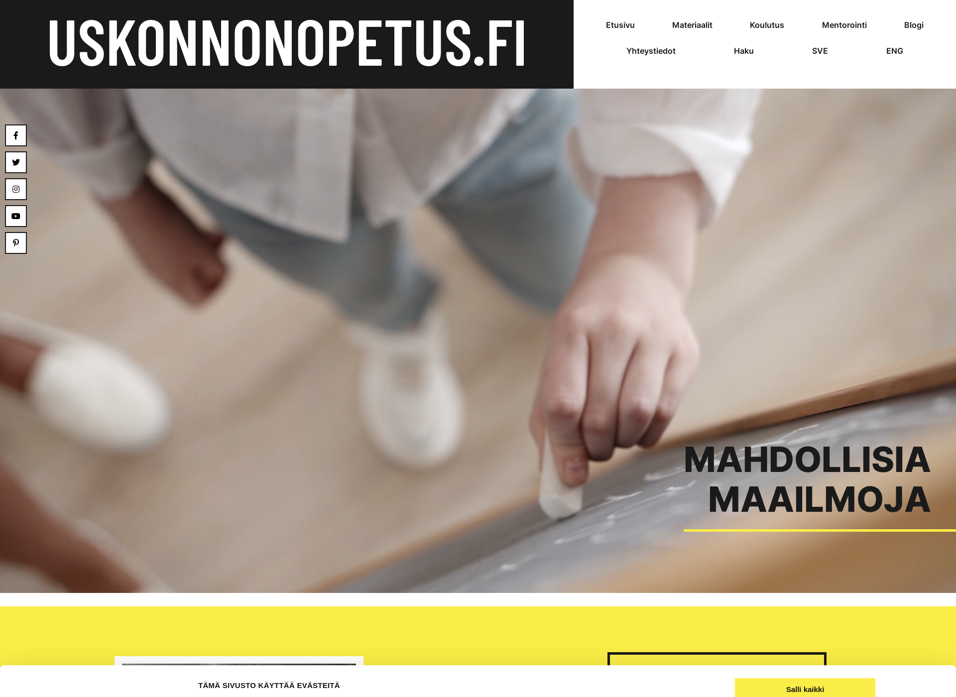 Skärmdump för uskonnonopetus.fi