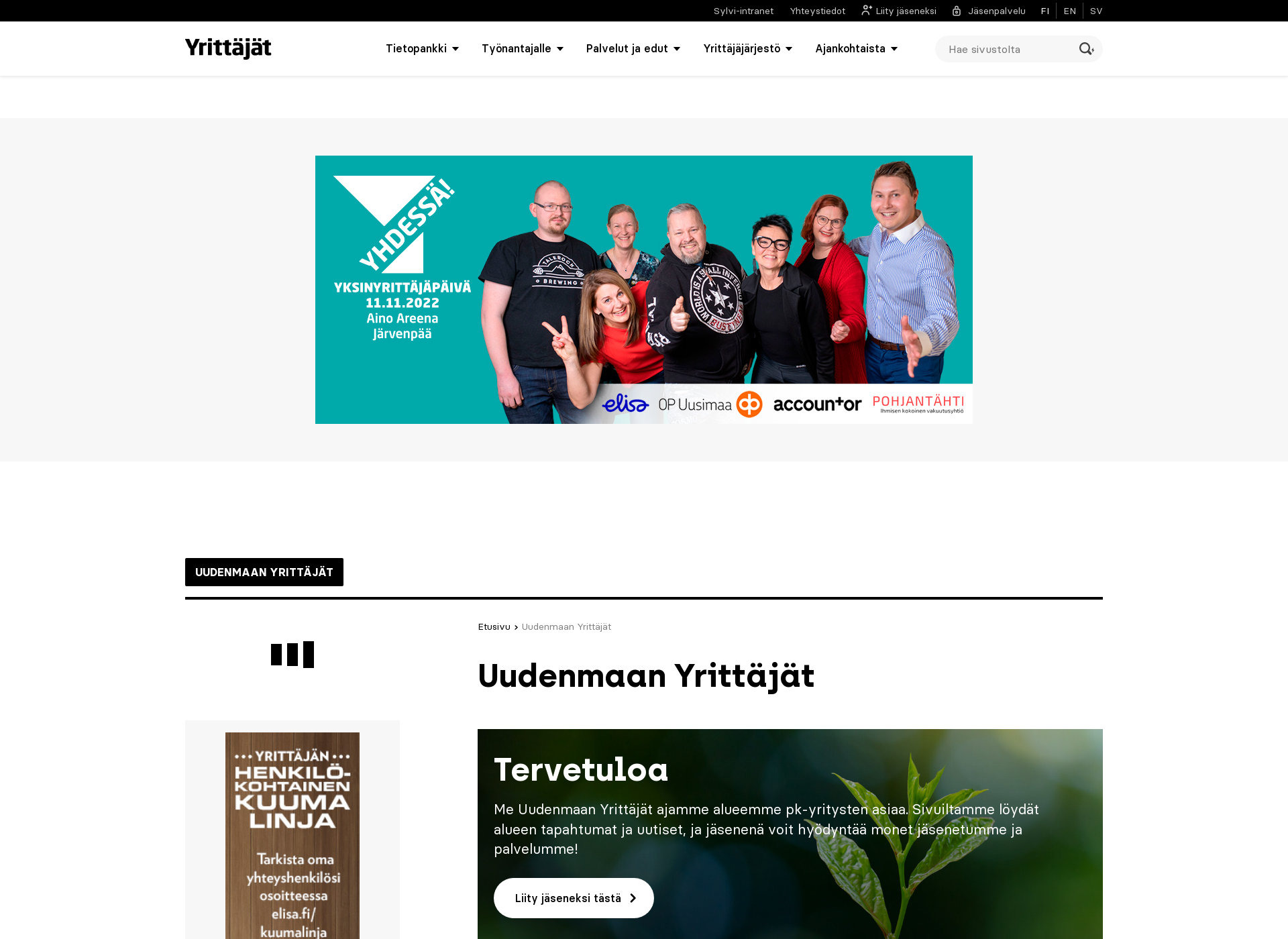 Screenshot for uudenmaanyrittäjät.fi
