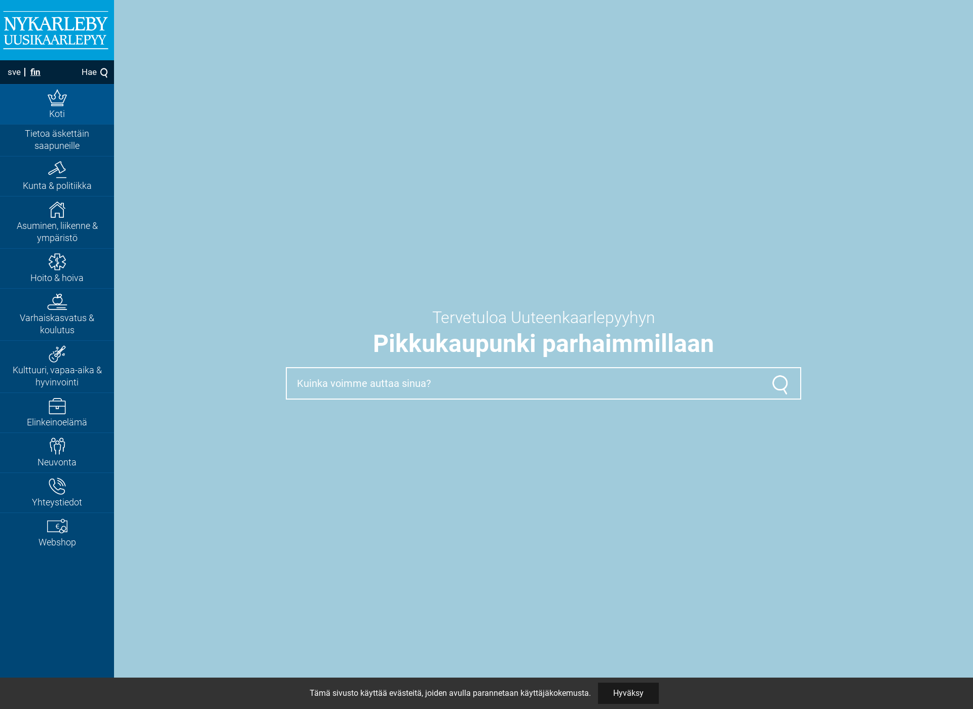Skärmdump för uusikaarlepyy.fi