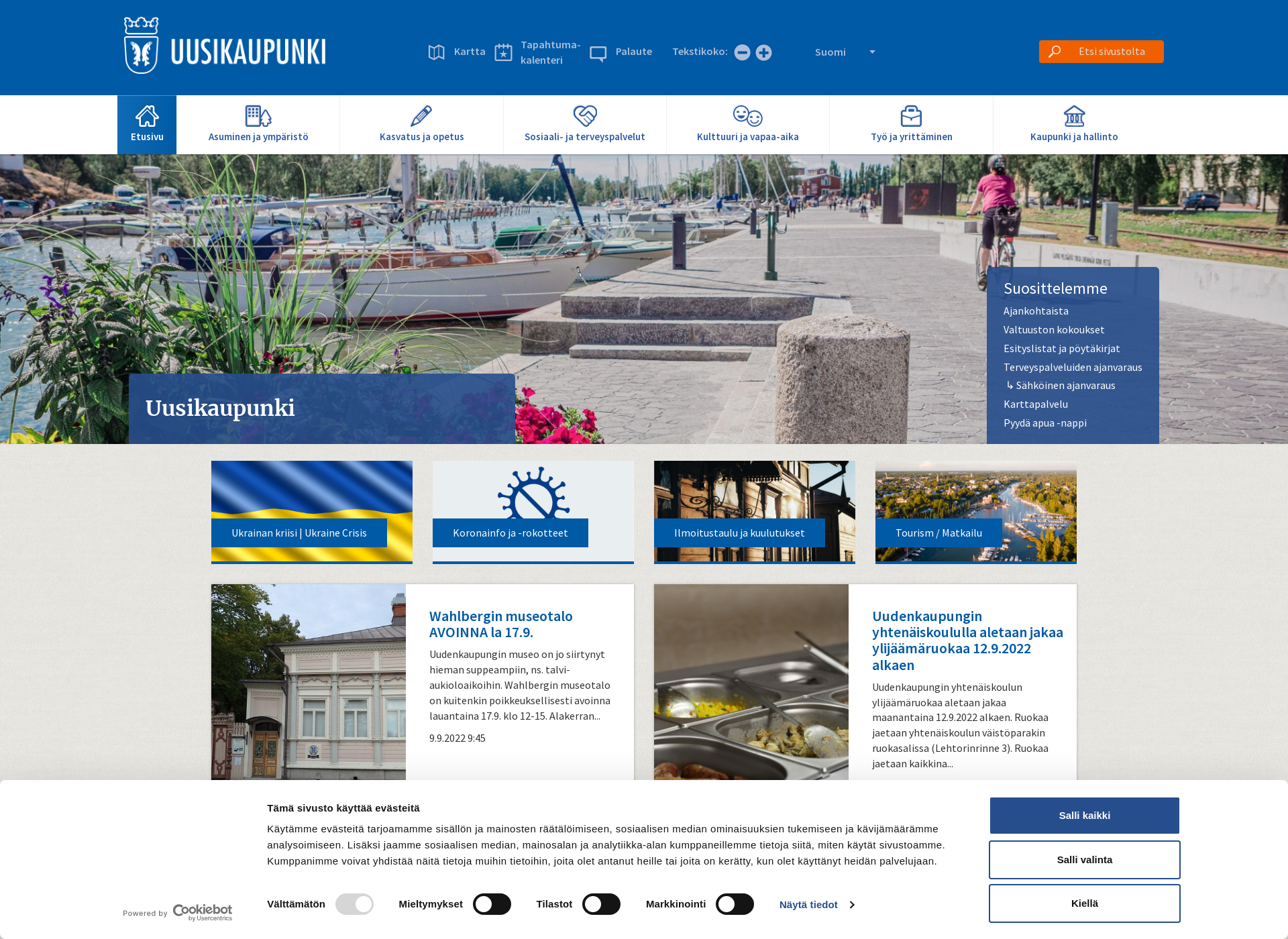 Screenshot for uusikaupunki.fi