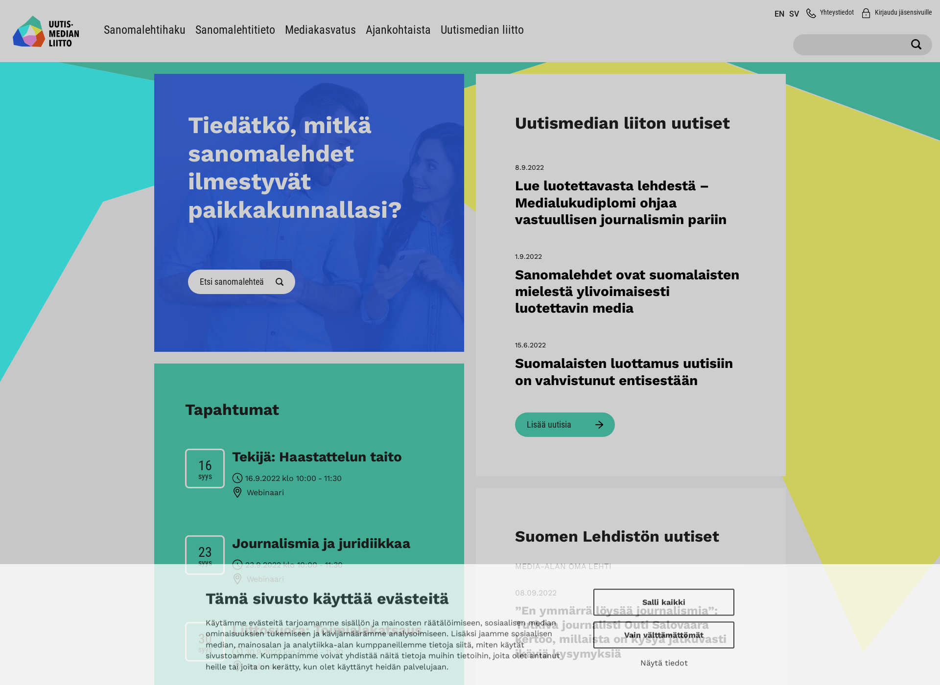 Skärmdump för uutismedia.fi