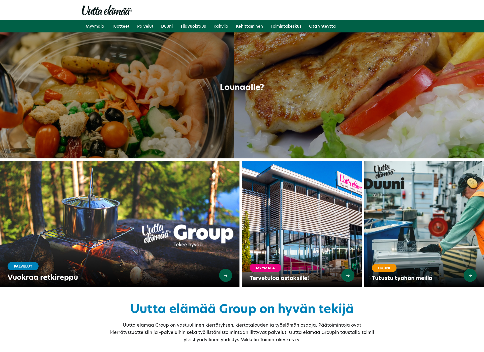 Screenshot for uuttaelamaa.fi