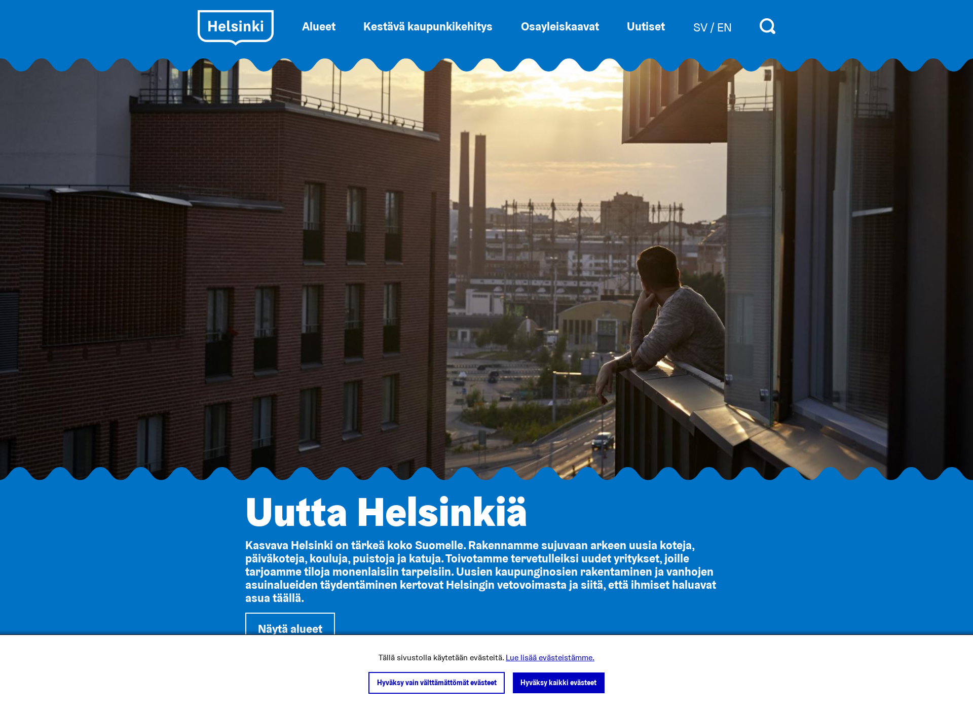 Skärmdump för uuttahelsinkia.fi