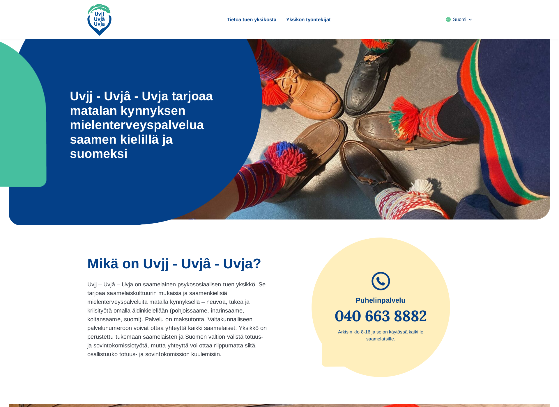 Skärmdump för uvja.fi