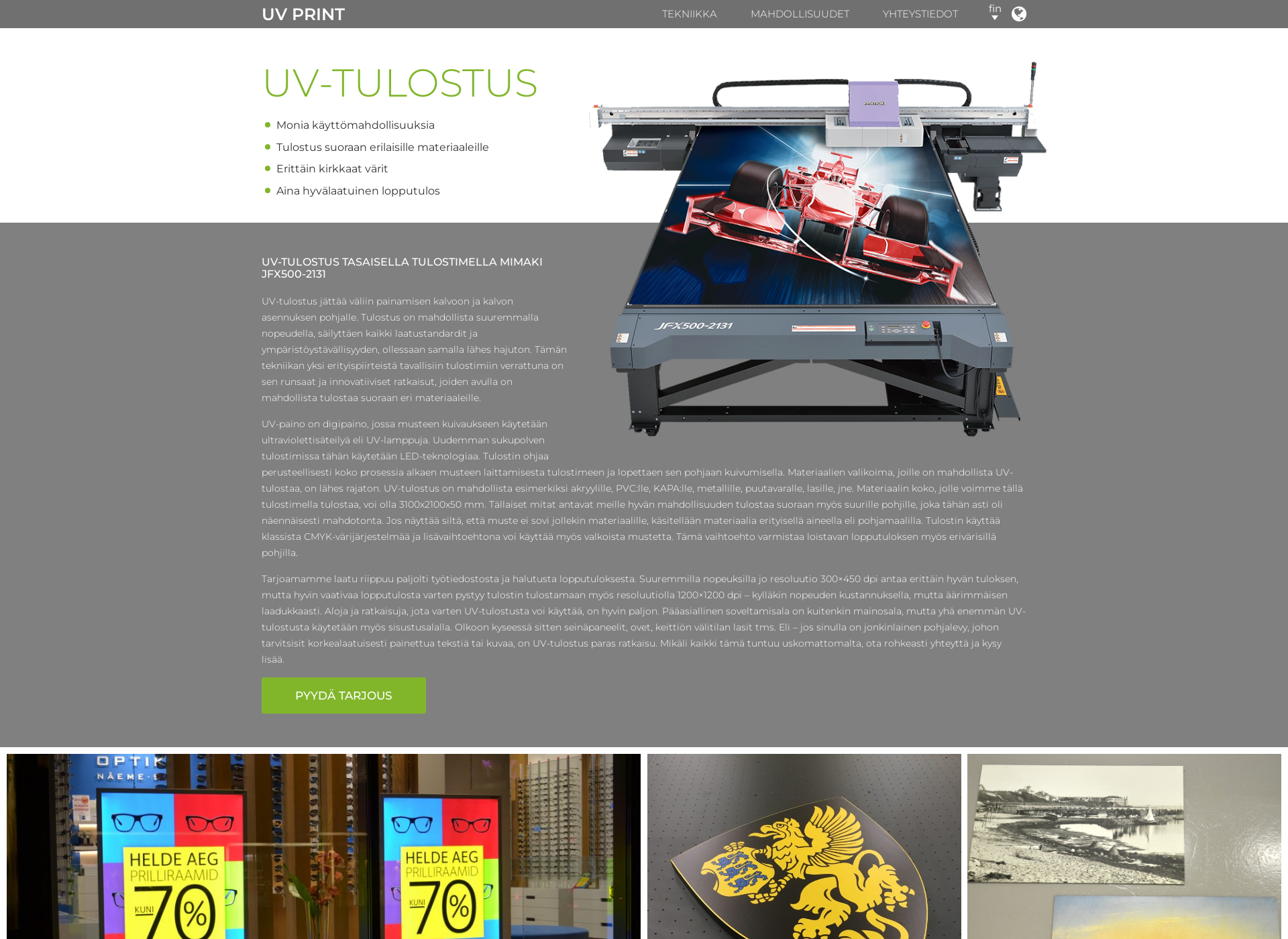 Screenshot for uvtulostus.fi
