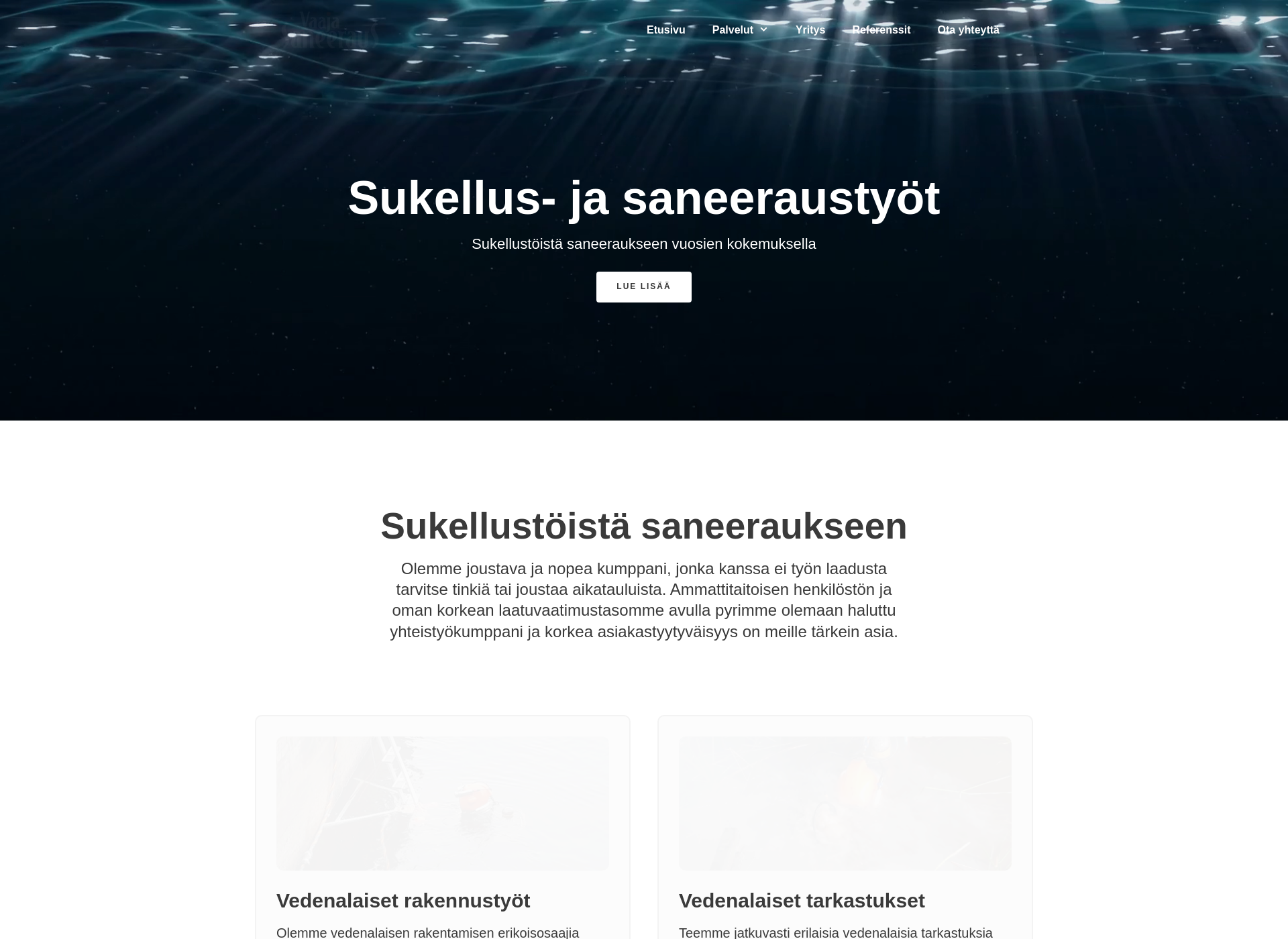 Skärmdump för vaajasaneeraus.fi