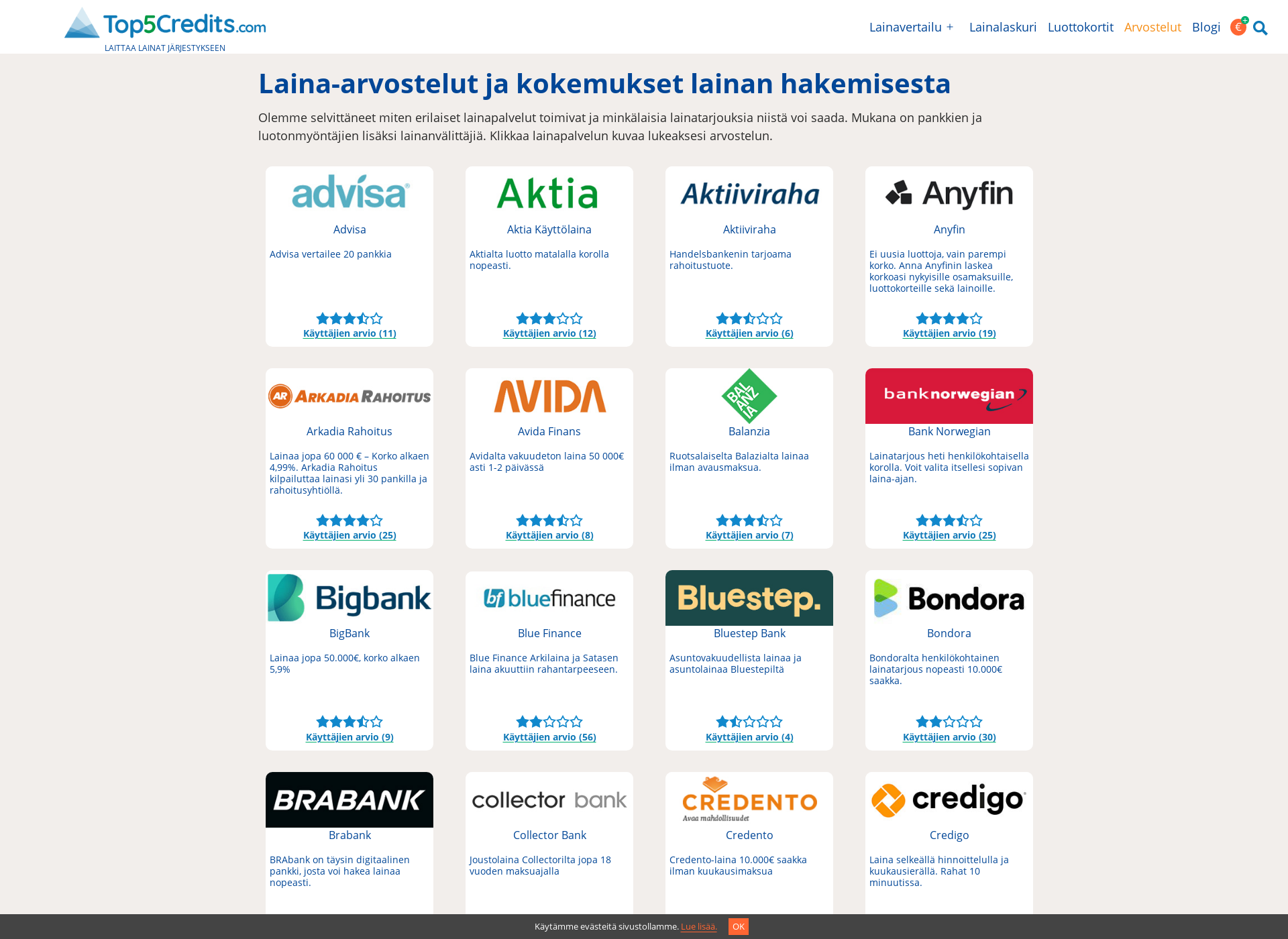 Skärmdump för vaalikeskustelu.fi