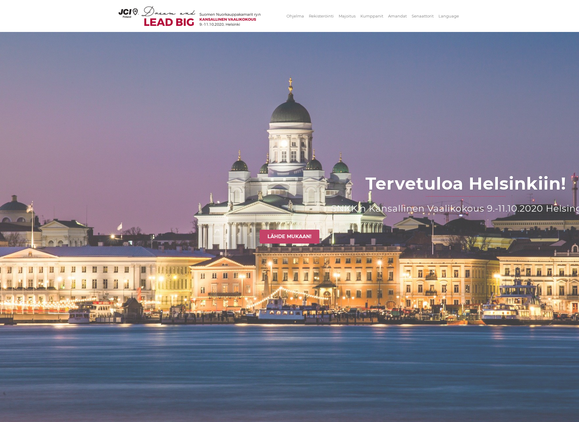 Skärmdump för vaalikokous2020.fi