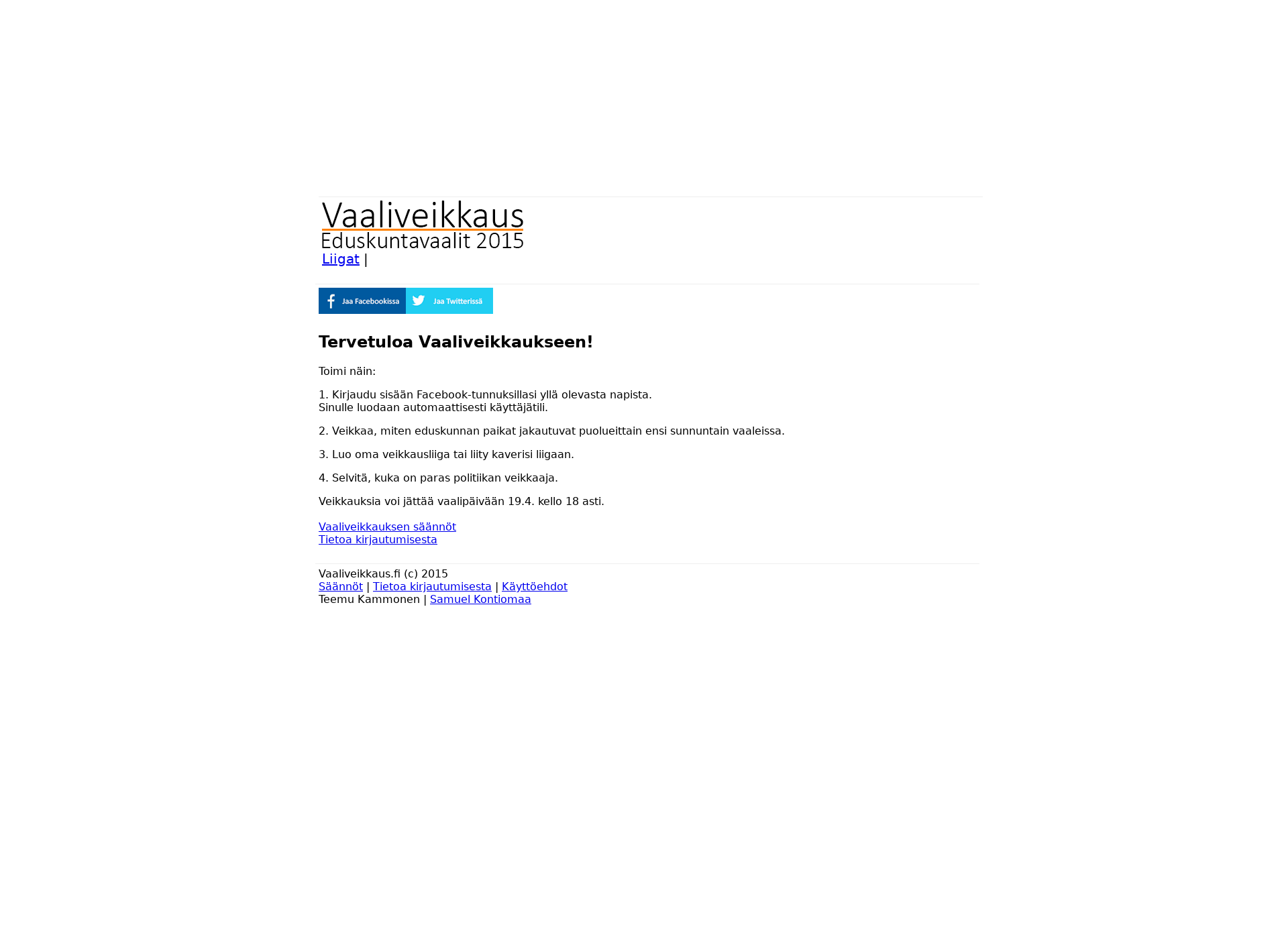 Screenshot for vaaliveikkaus.fi