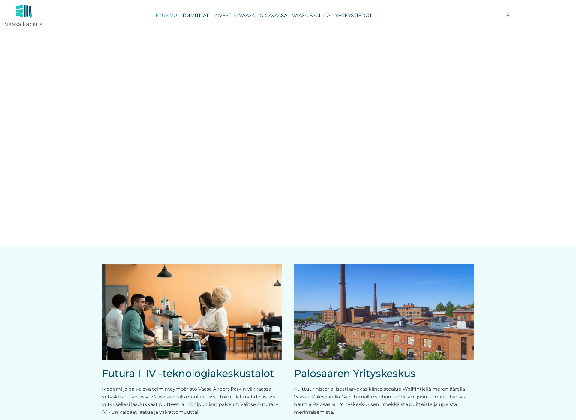 Skärmdump för vaasafacilita.fi