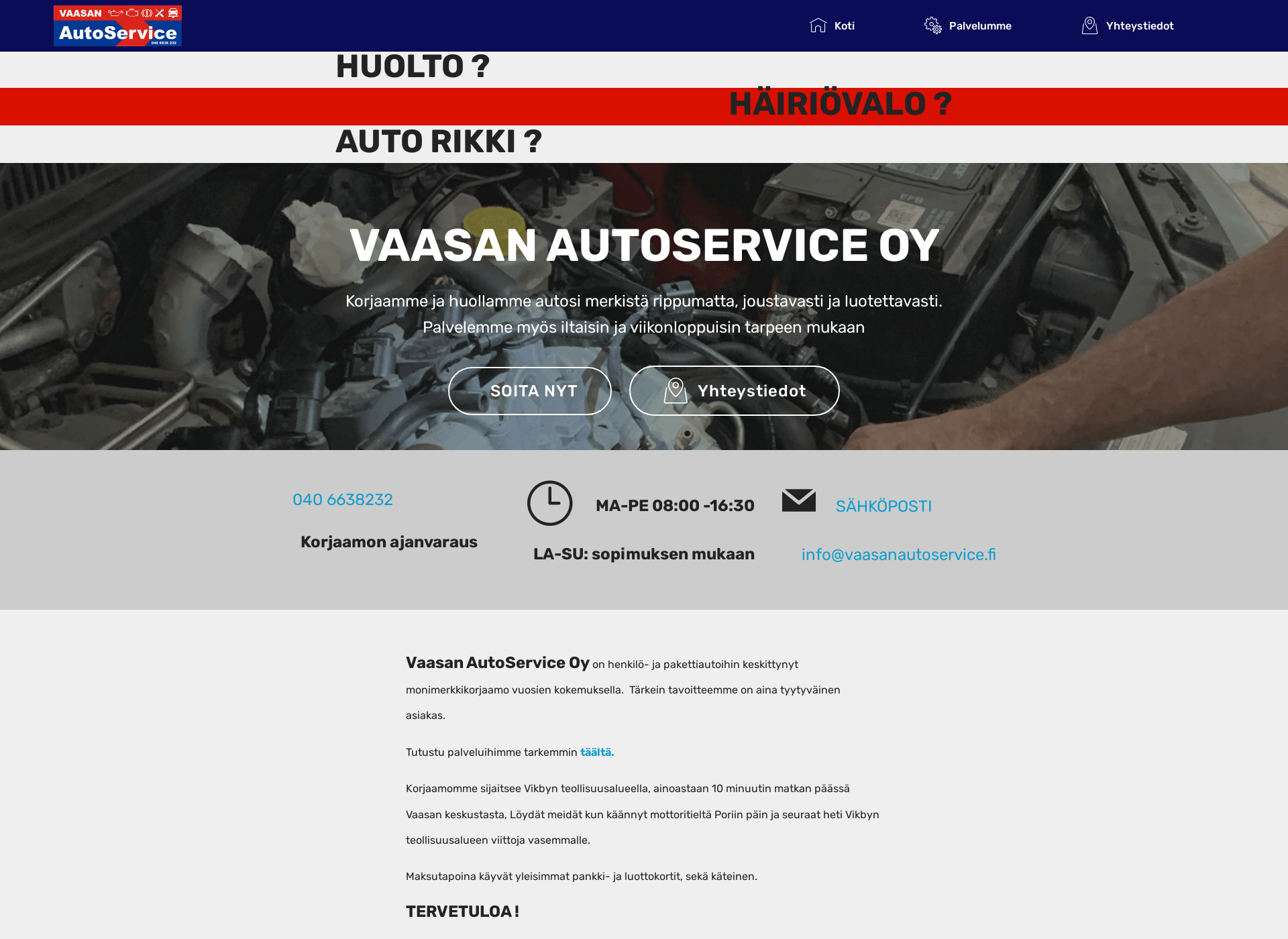 Screenshot for vaasanautoservice.fi
