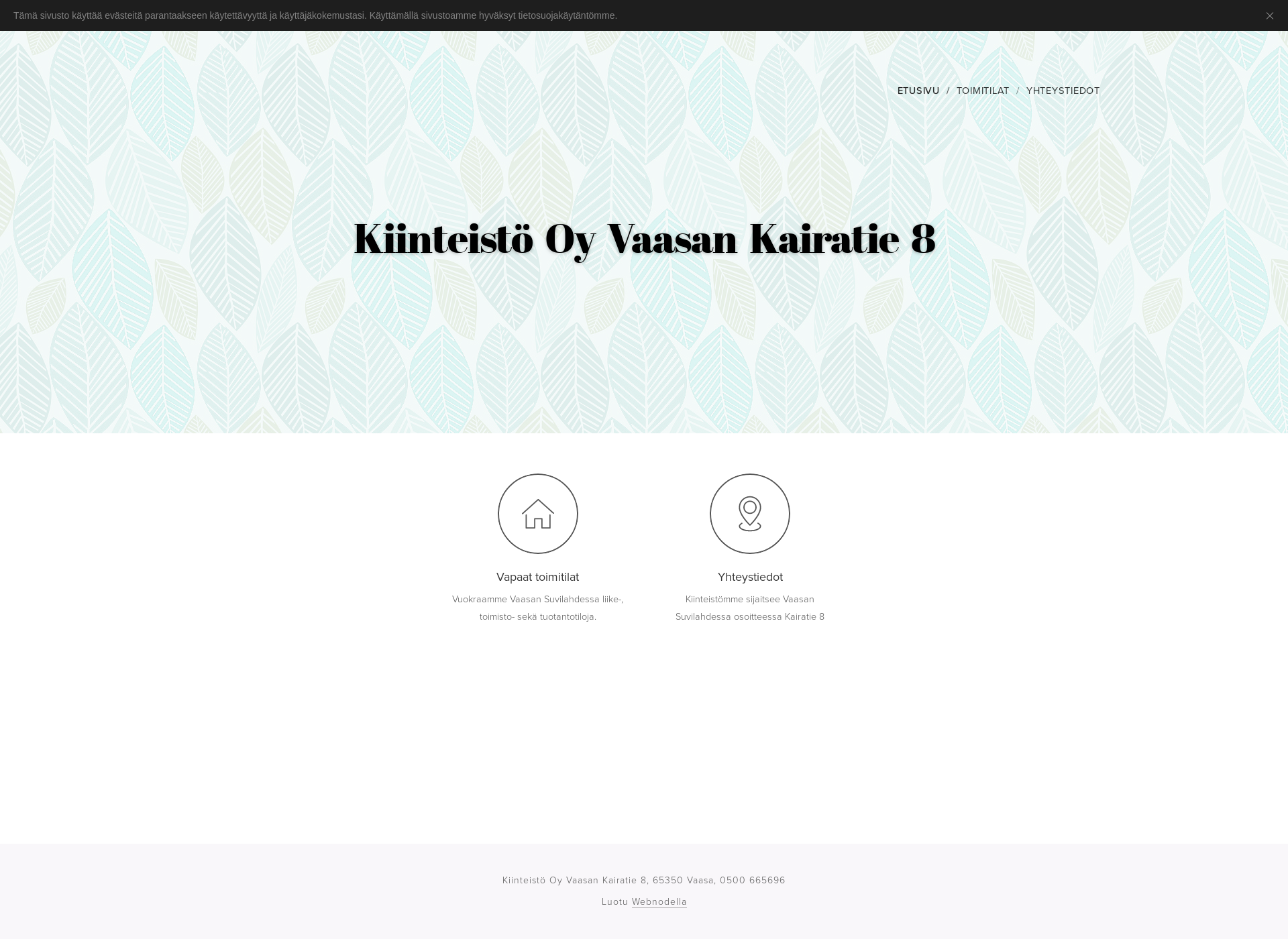 Skärmdump för vaasankairatie8.fi