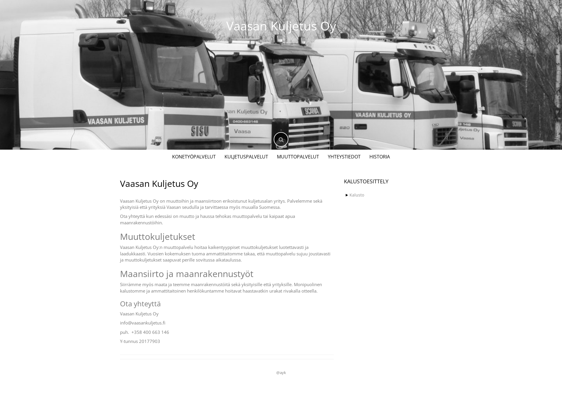 Screenshot for vaasankuljetus.fi