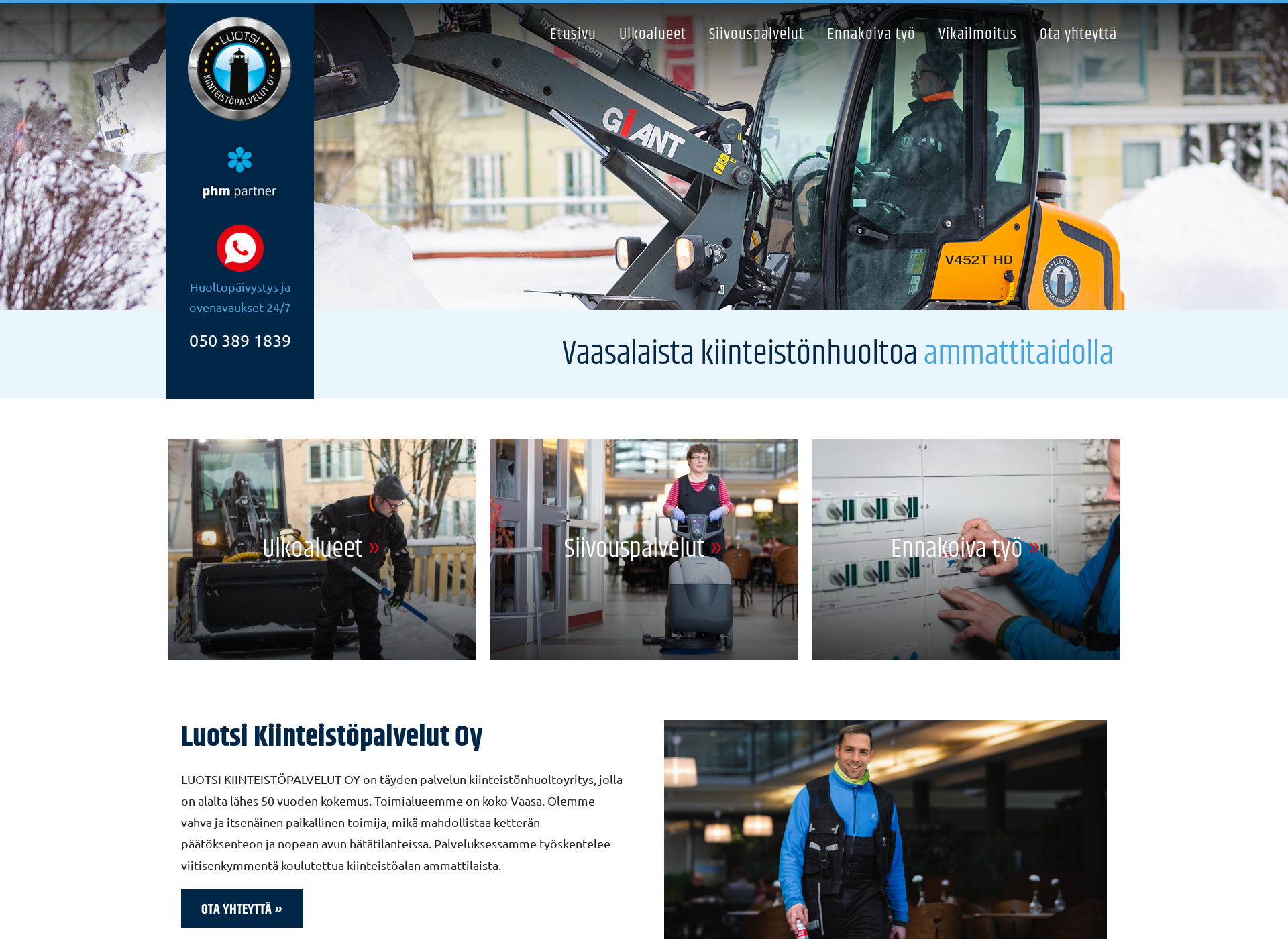 Skärmdump för vaasanluotsi.fi