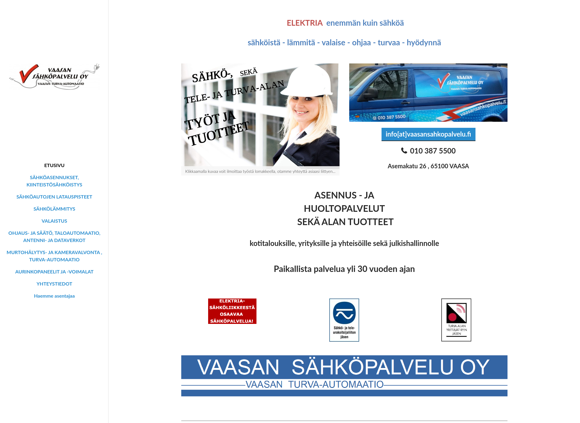 Screenshot for vaasansahkopalvelu.fi