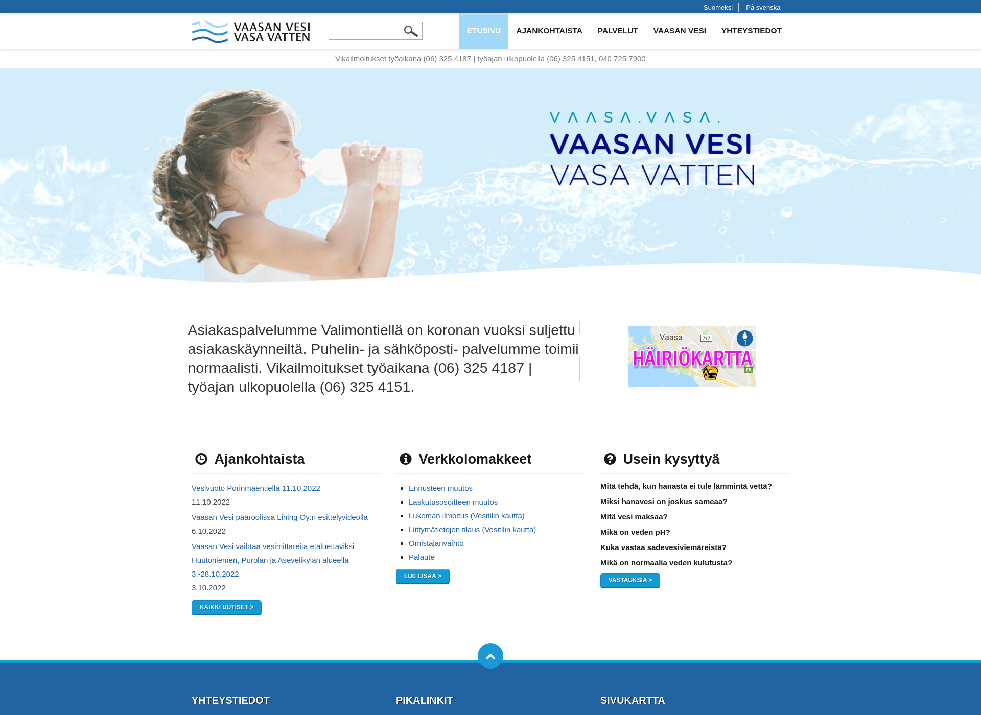 Screenshot for vaasanvesi.fi
