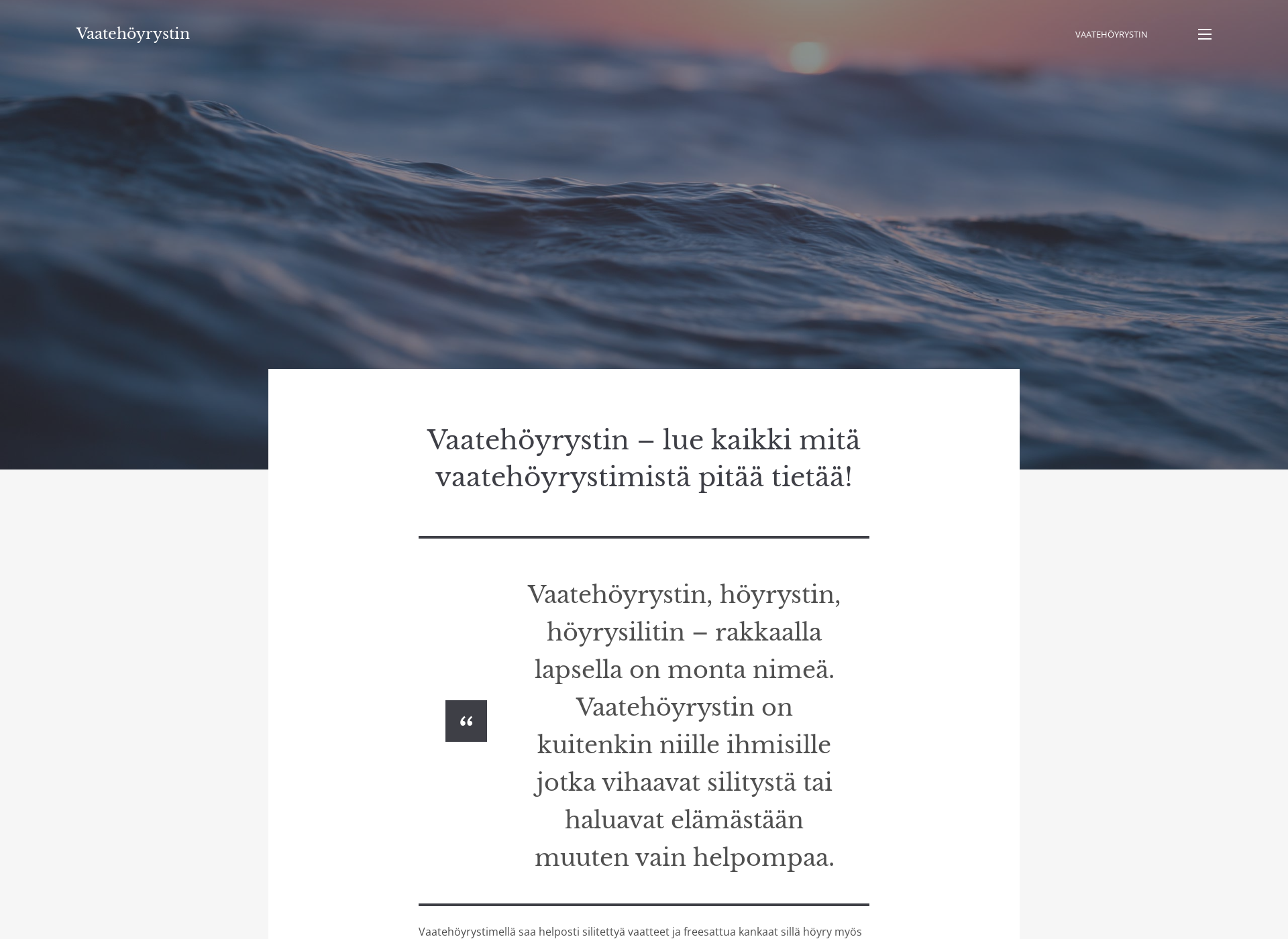 Skärmdump för vaatehoyrystin.fi