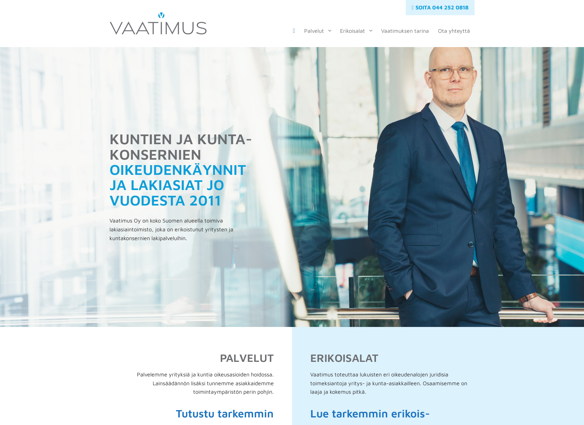 Skärmdump för vaatimus.fi