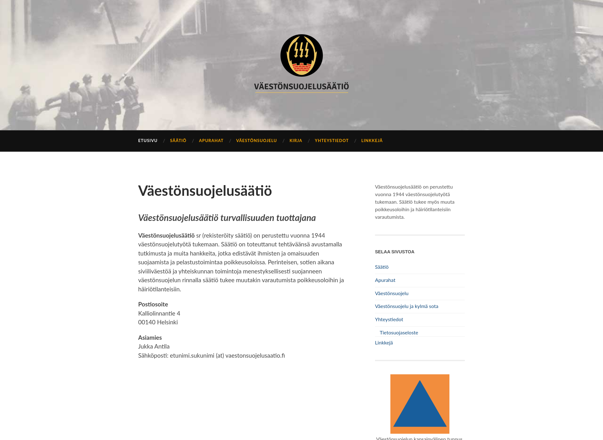 Screenshot for vaestonsuojelusaatio.fi