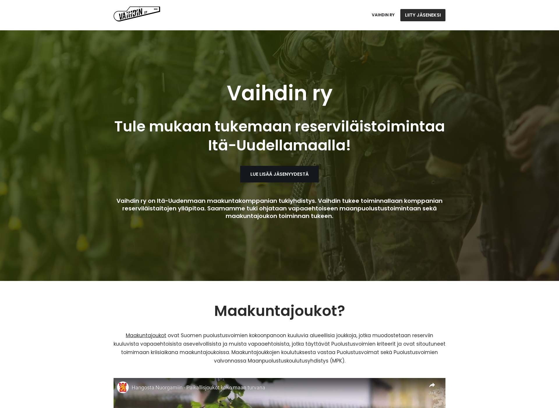 Skärmdump för vaihdin.fi