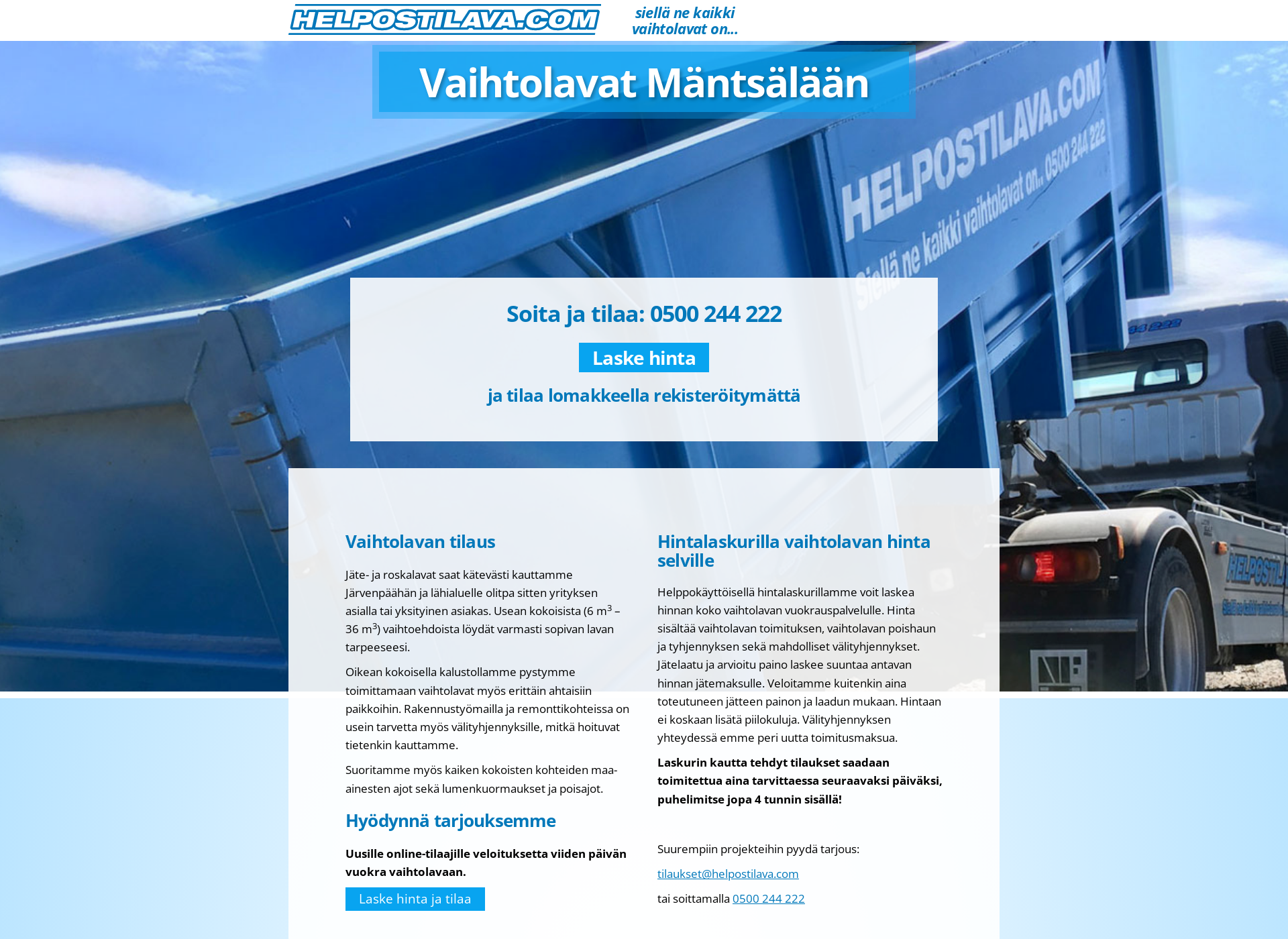Screenshot for vaihtolava-mantsala.fi