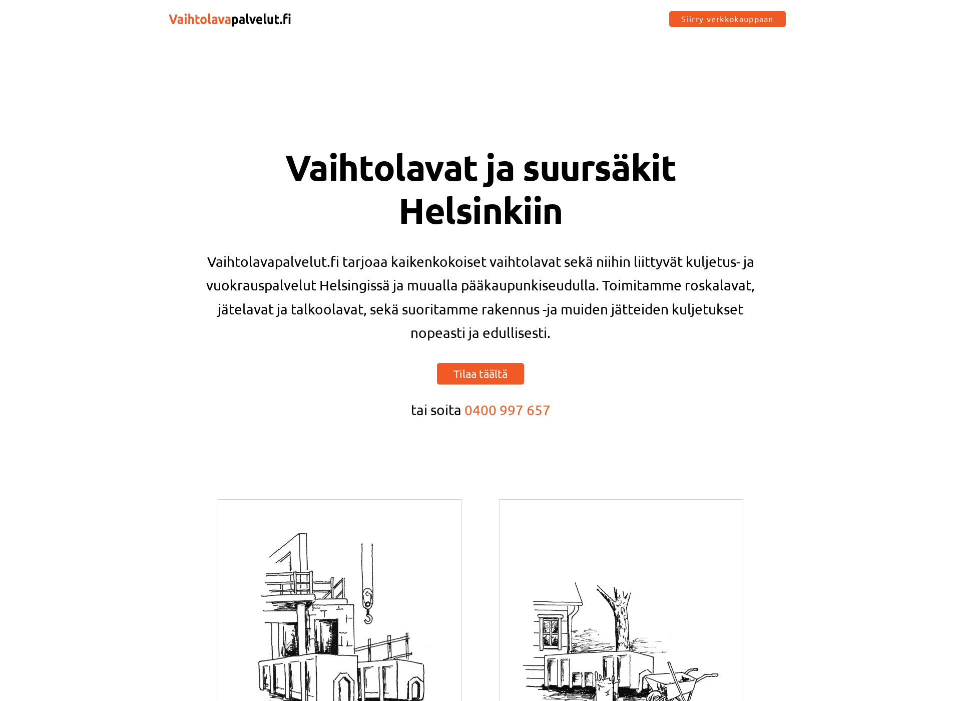 Screenshot for vaihtolavat-helsinki.fi
