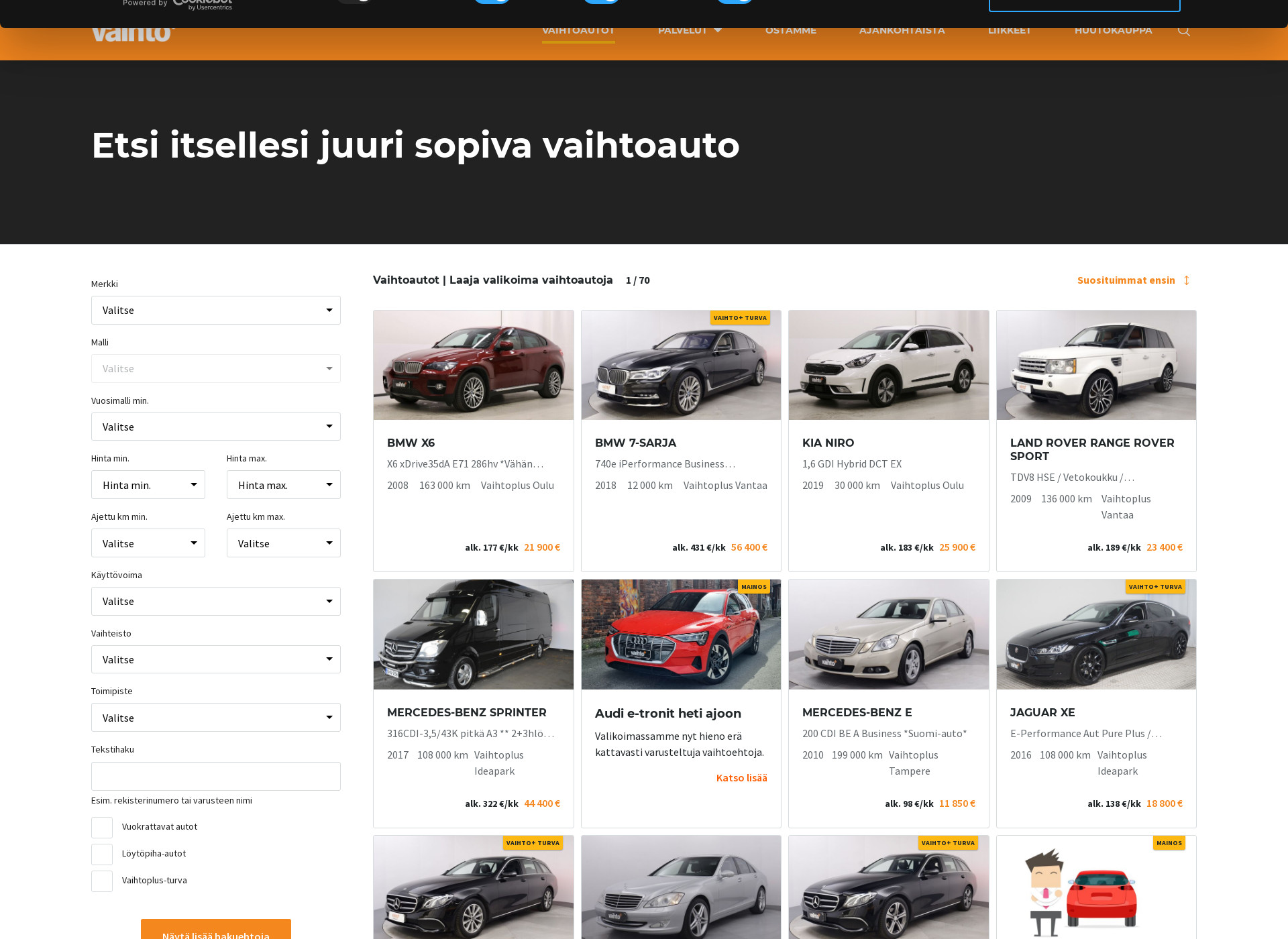 Screenshot for vaihtoplus.fi
