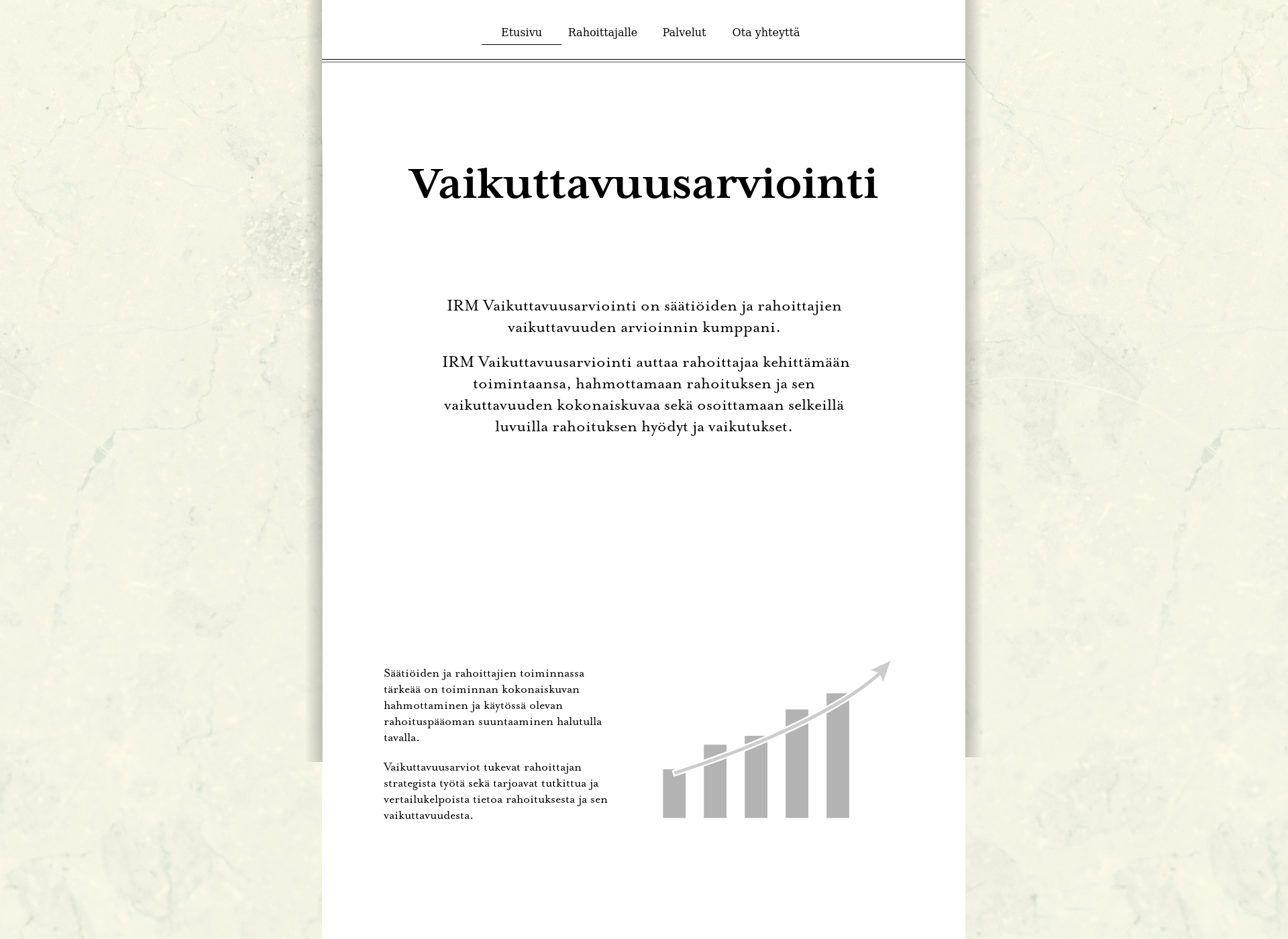 Skärmdump för vaikuttavuusarviointi.fi