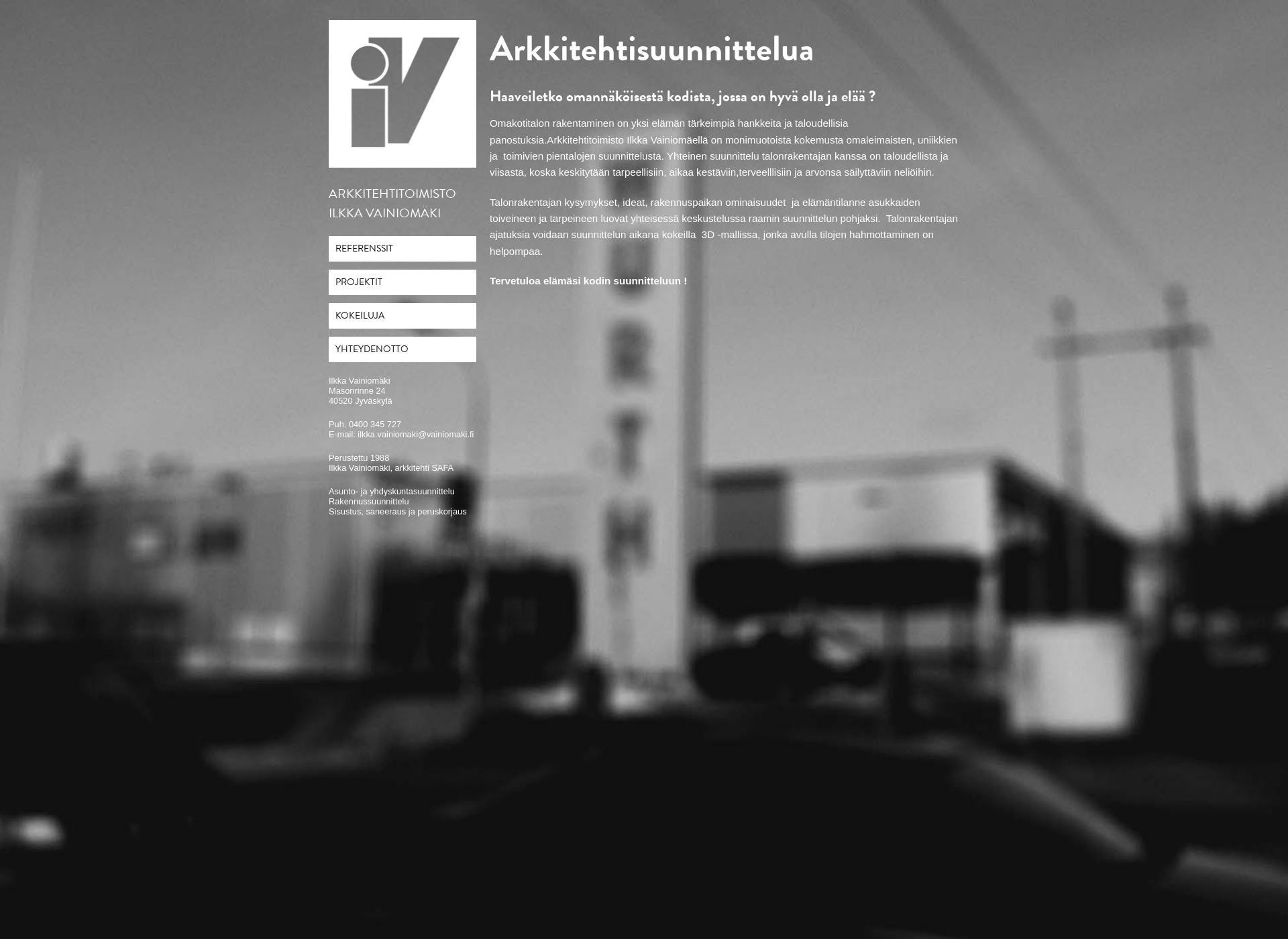 Skärmdump för vainiomaki.fi