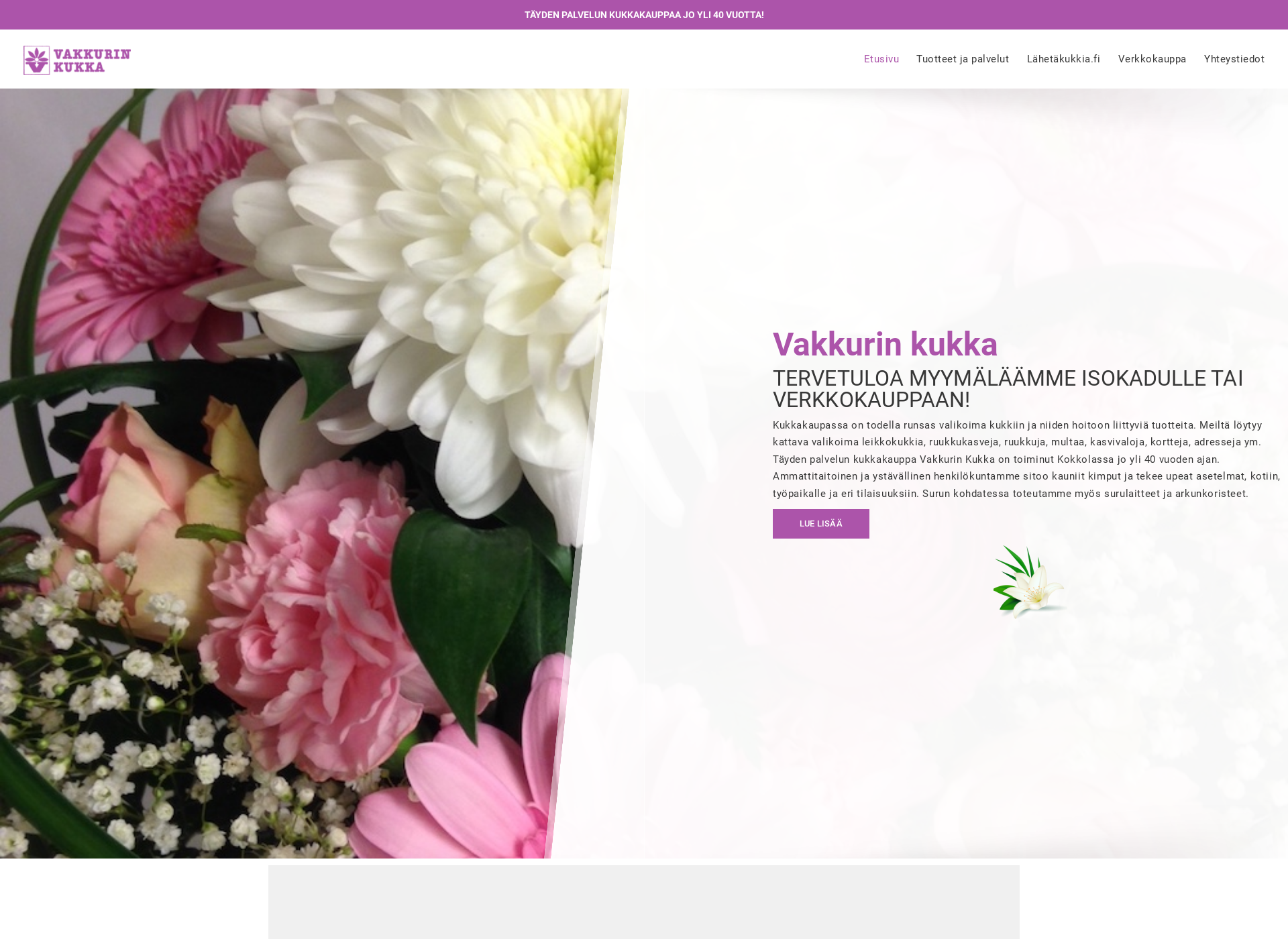 Screenshot for vakkurinkukka.fi