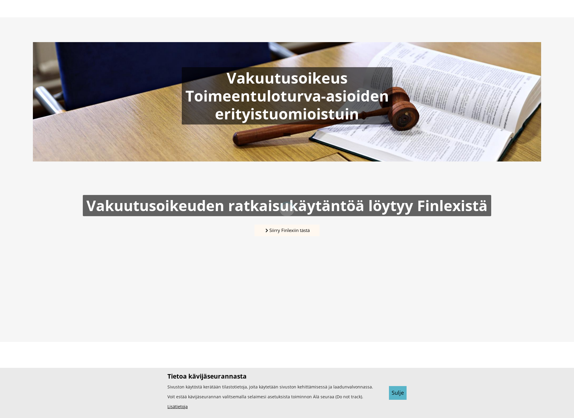 Skärmdump för vakuutusoikeus.fi