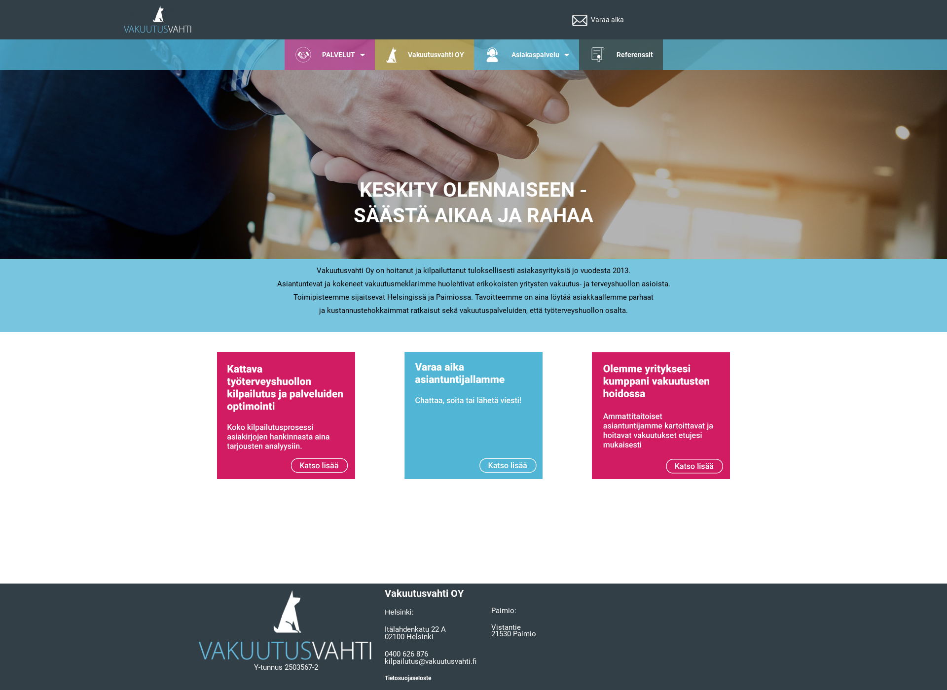 Screenshot for vakuutusvahti.fi