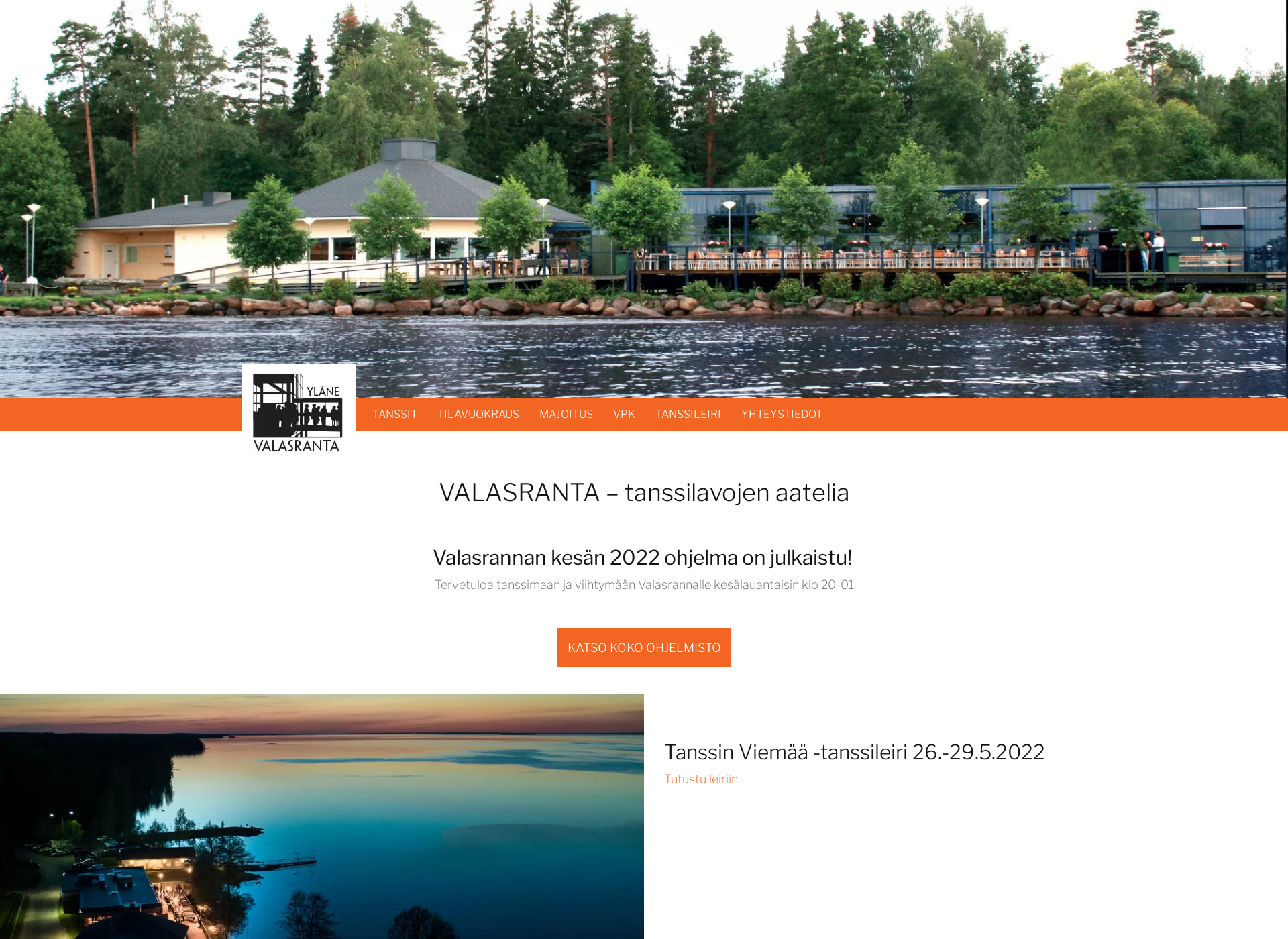 Skärmdump för valasranta.fi