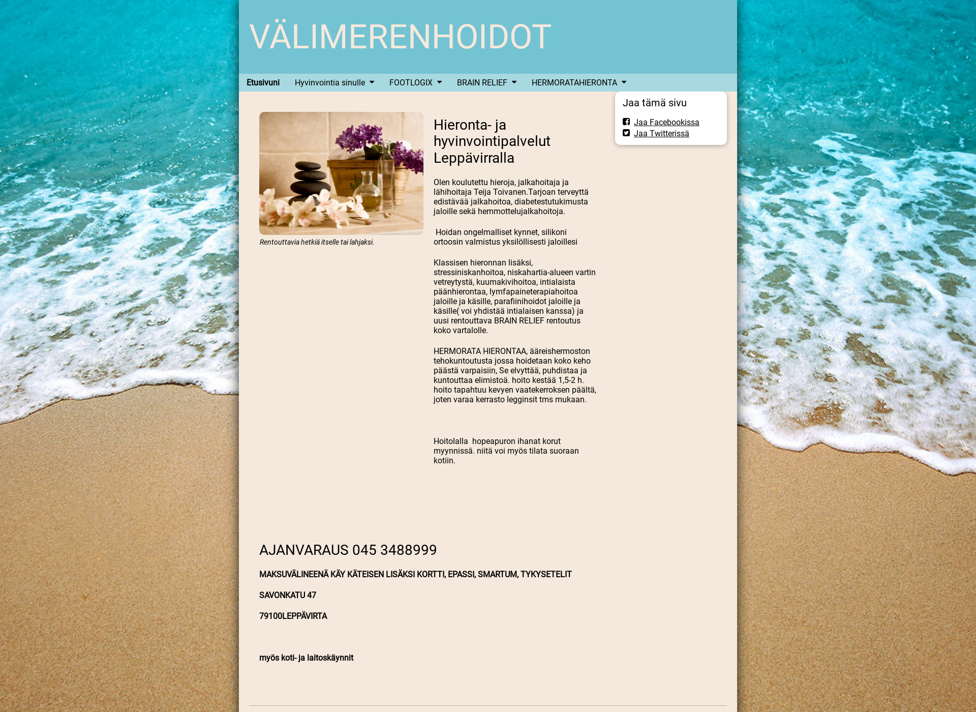 Screenshot for valimerenhoidot.fi