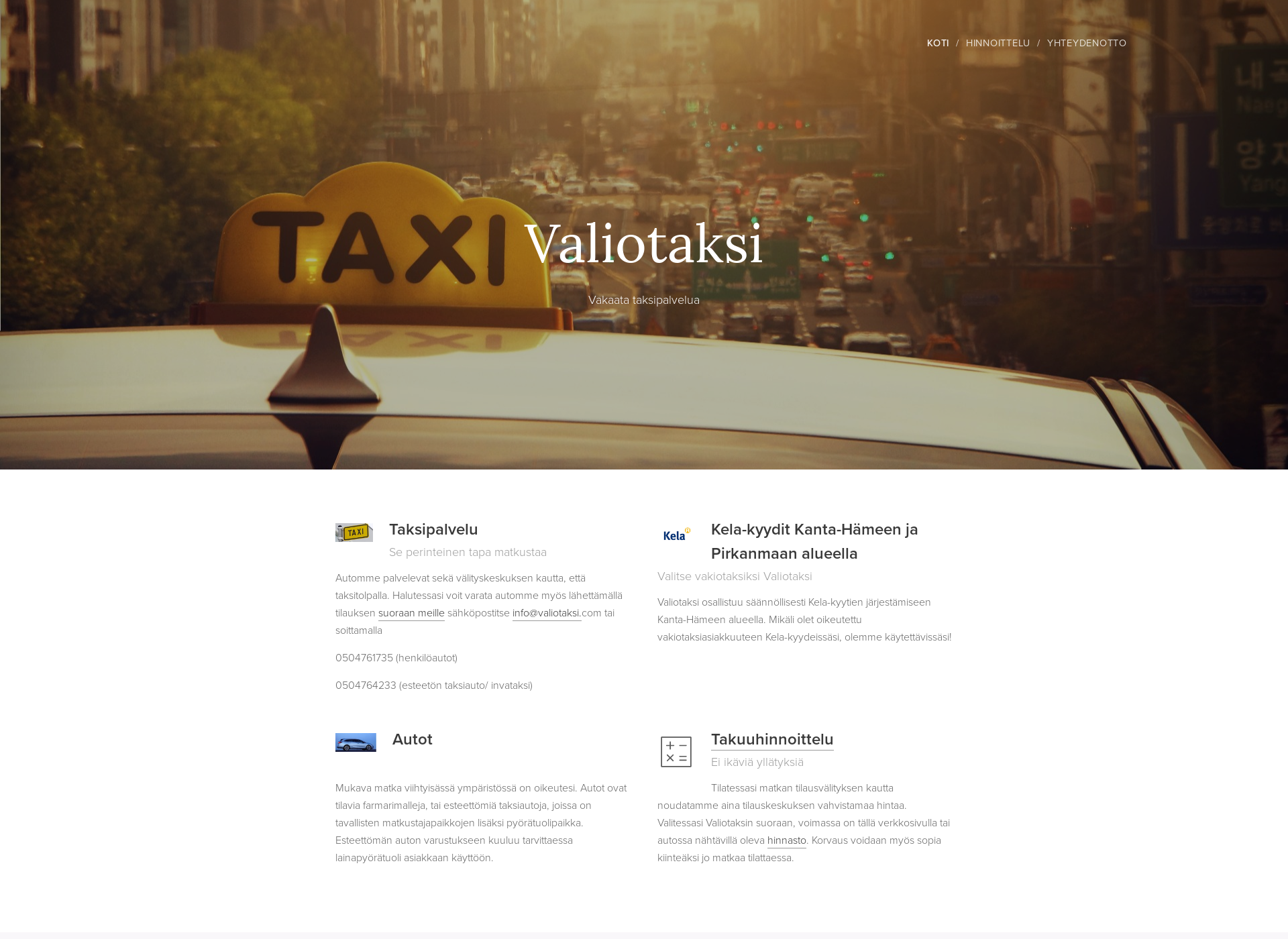 Screenshot for valiotaksi.fi