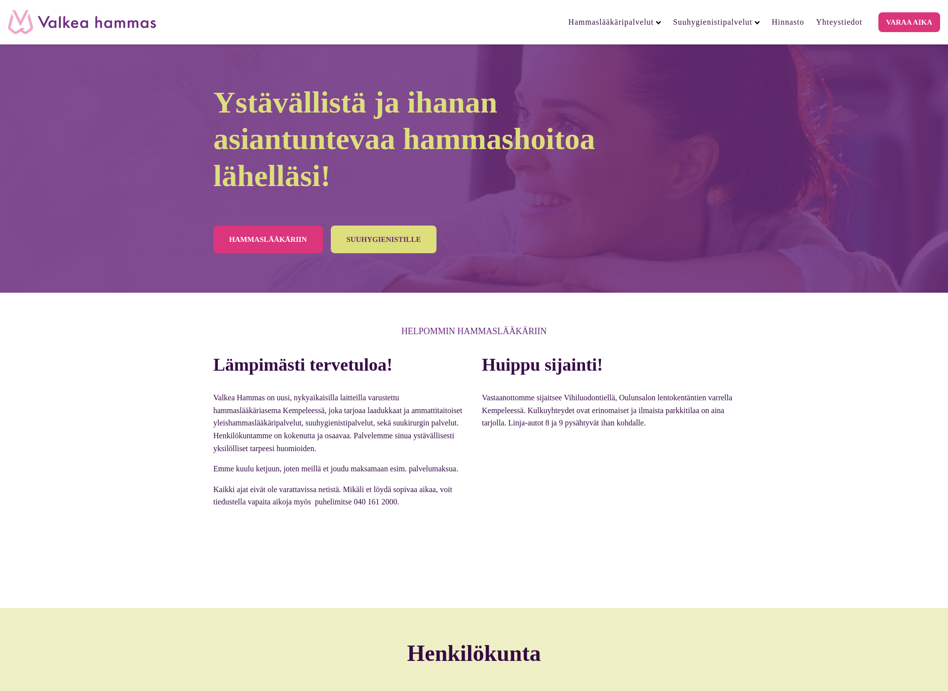 Screenshot for valkeahammas.fi