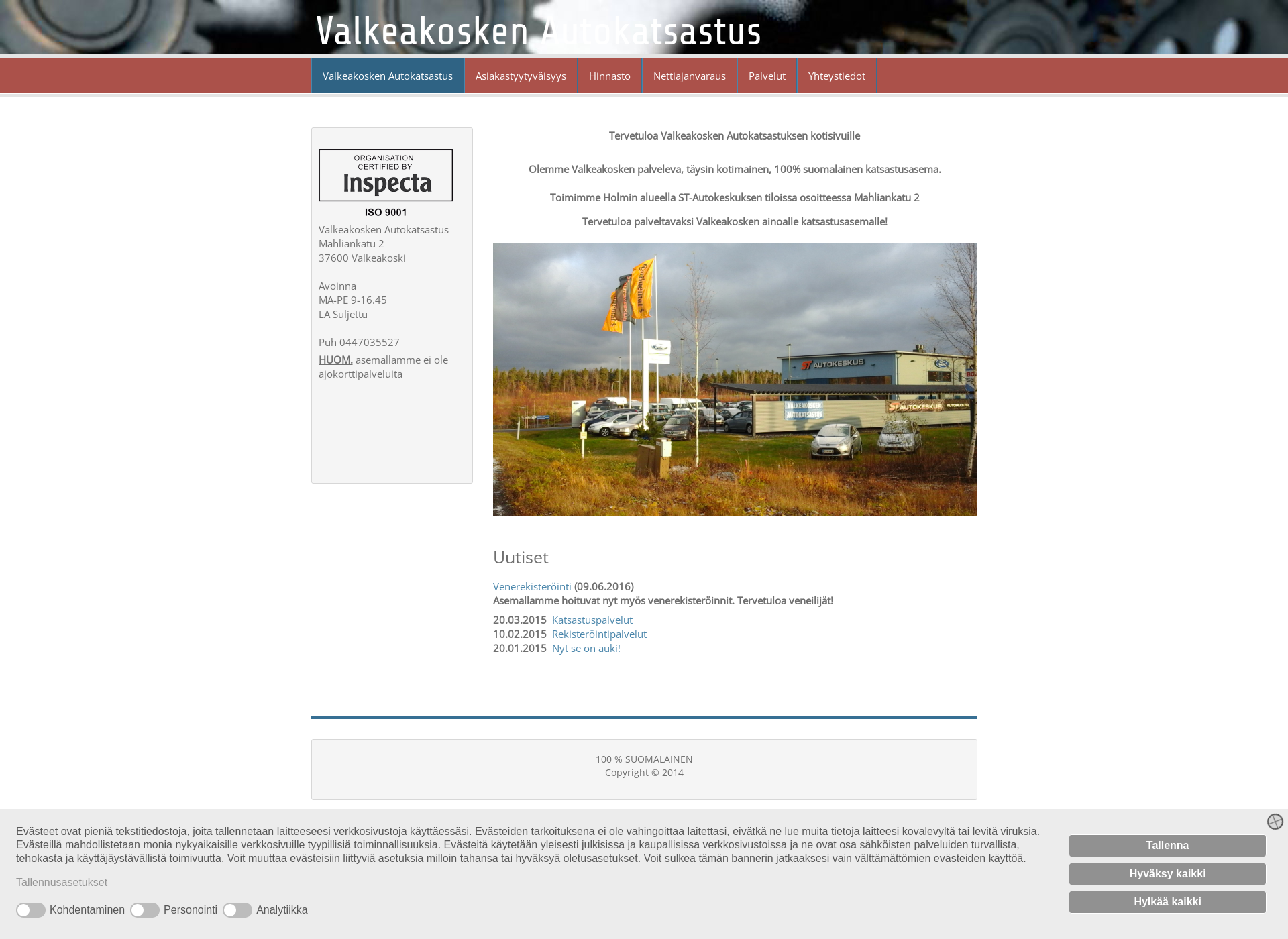 Screenshot for valkeakoskenautokatsastus.fi