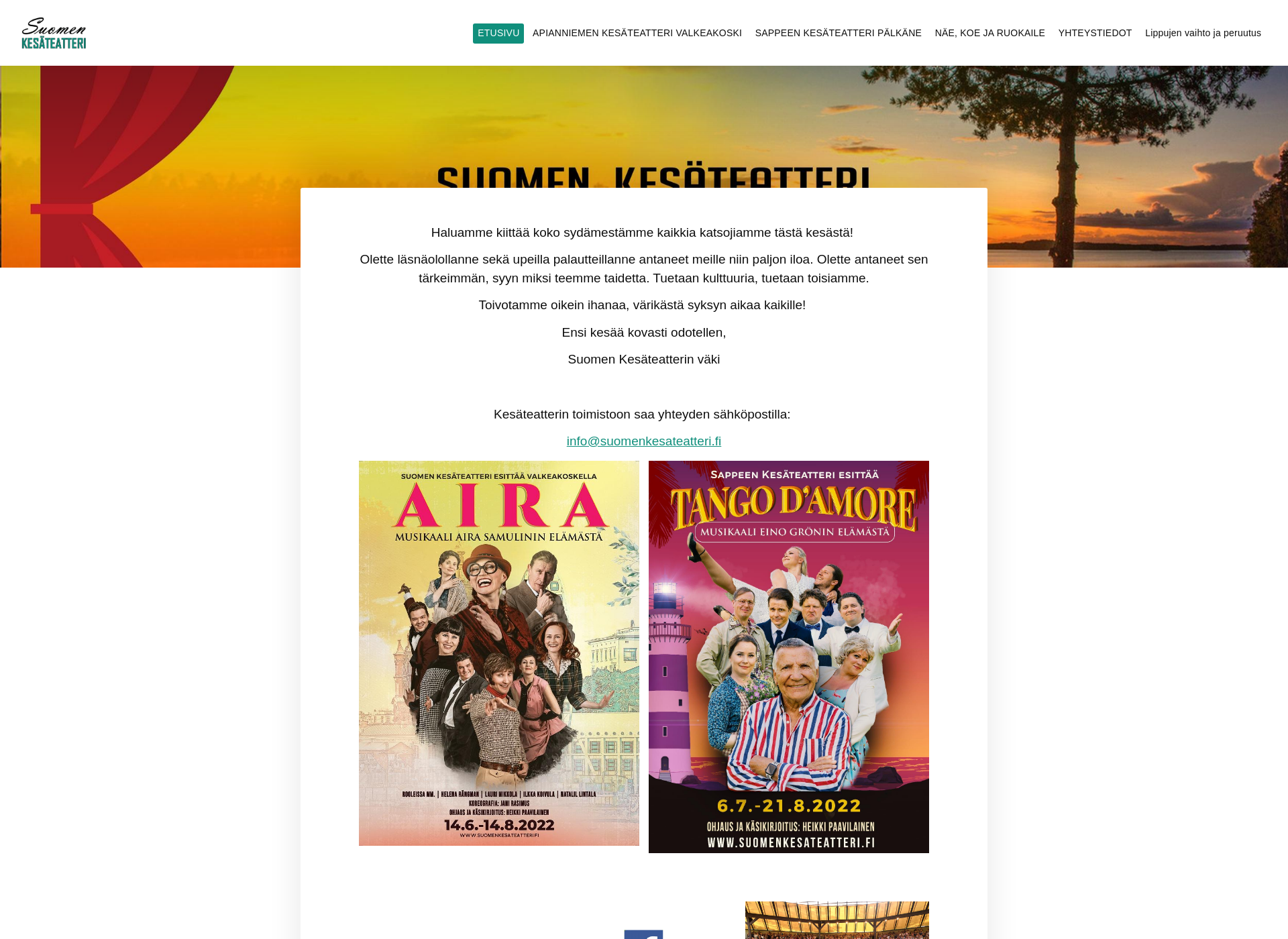 Skärmdump för valkeakoskenkesateatteri.fi