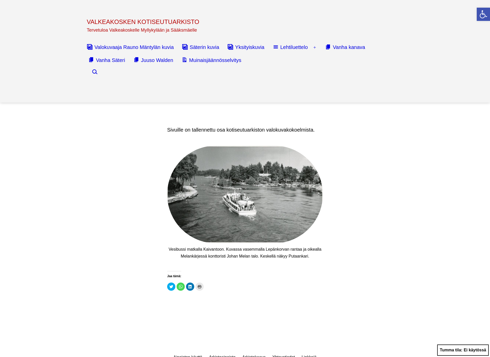 Screenshot for valkeakoskenkotiseutuarkisto.fi