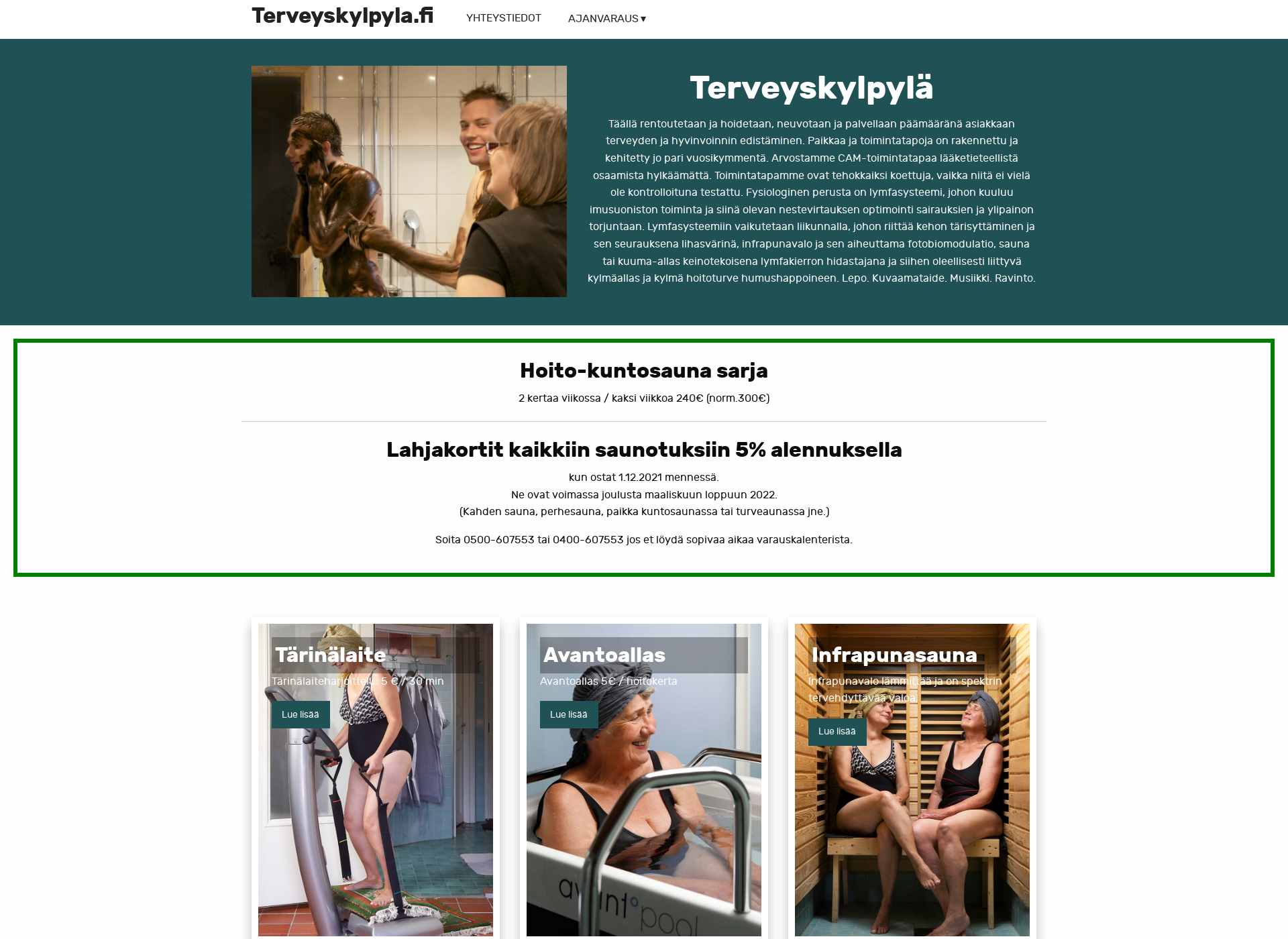 Skärmdump för valkeakoskenterveyskyla.fi