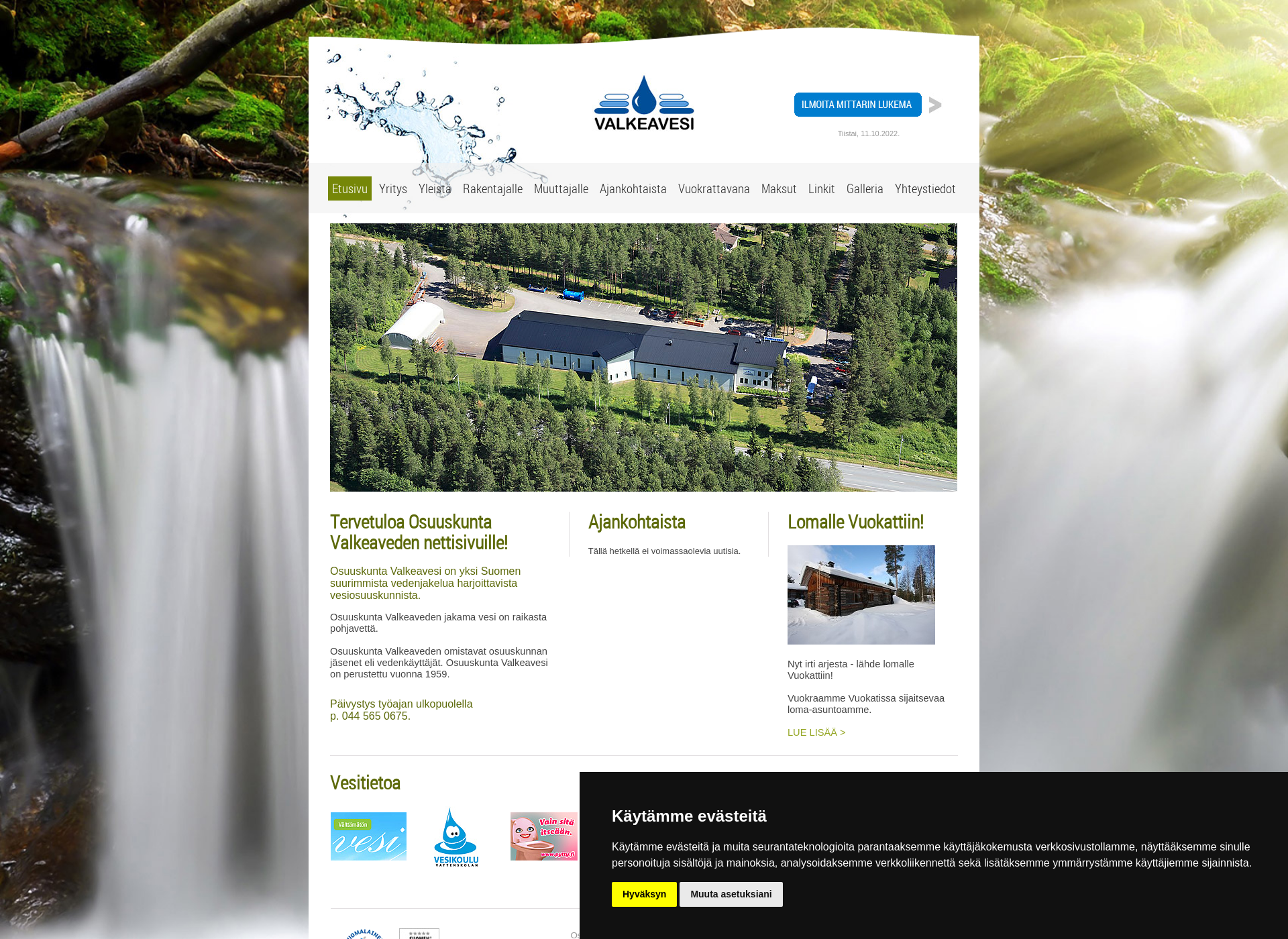 Screenshot for valkeavesi.fi