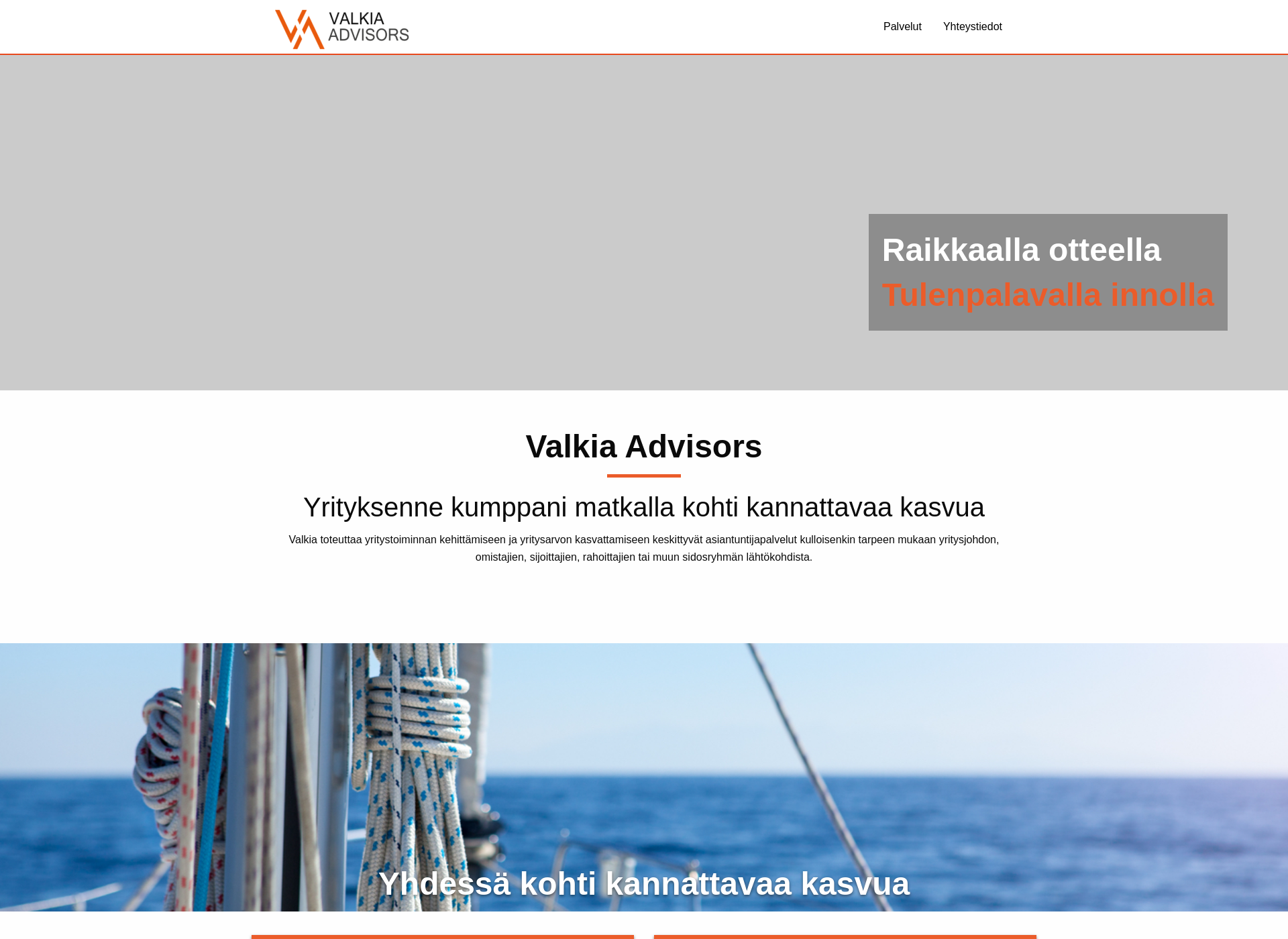 Skärmdump för valkia.fi