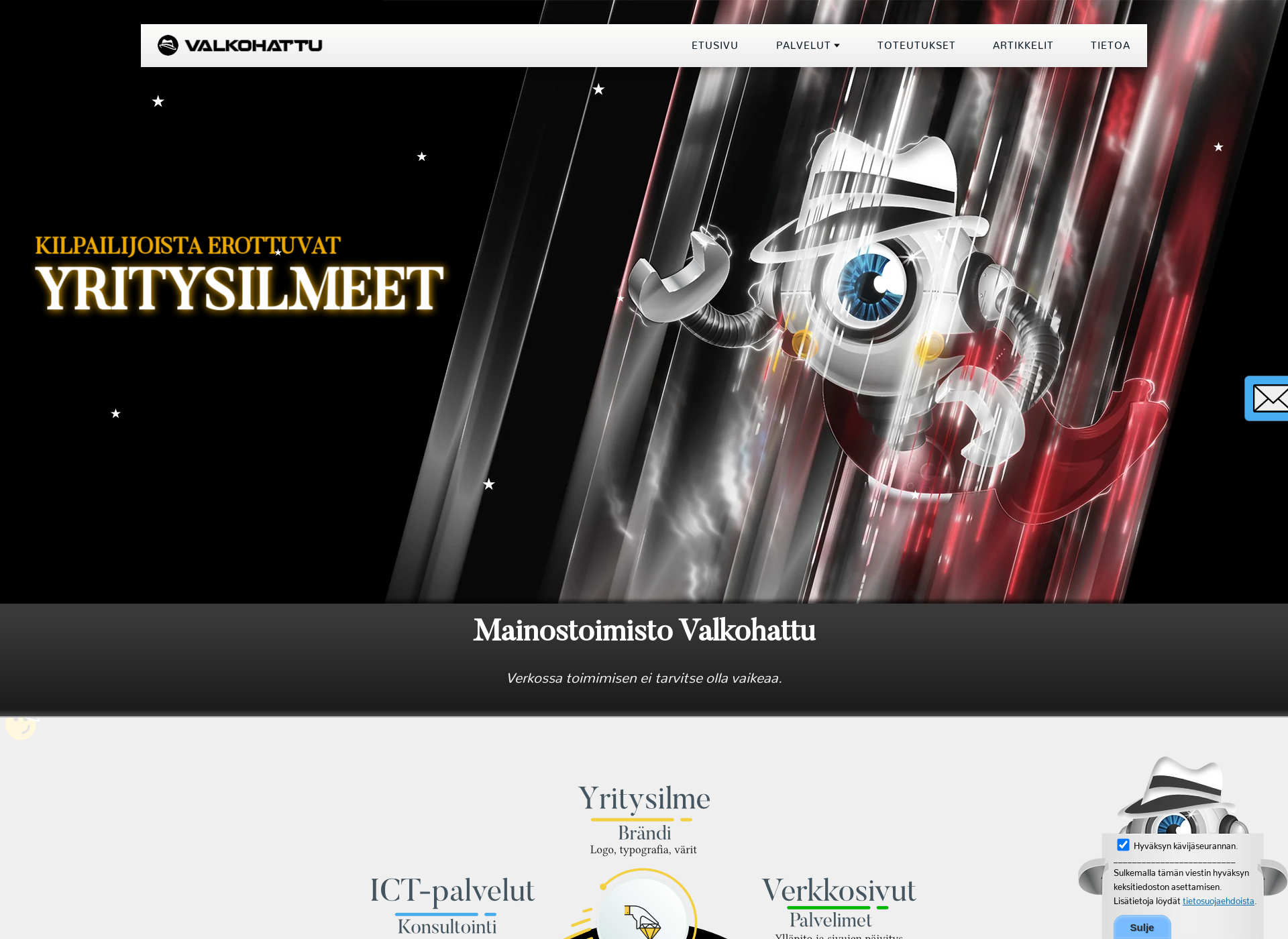 Screenshot for valkohattu.fi